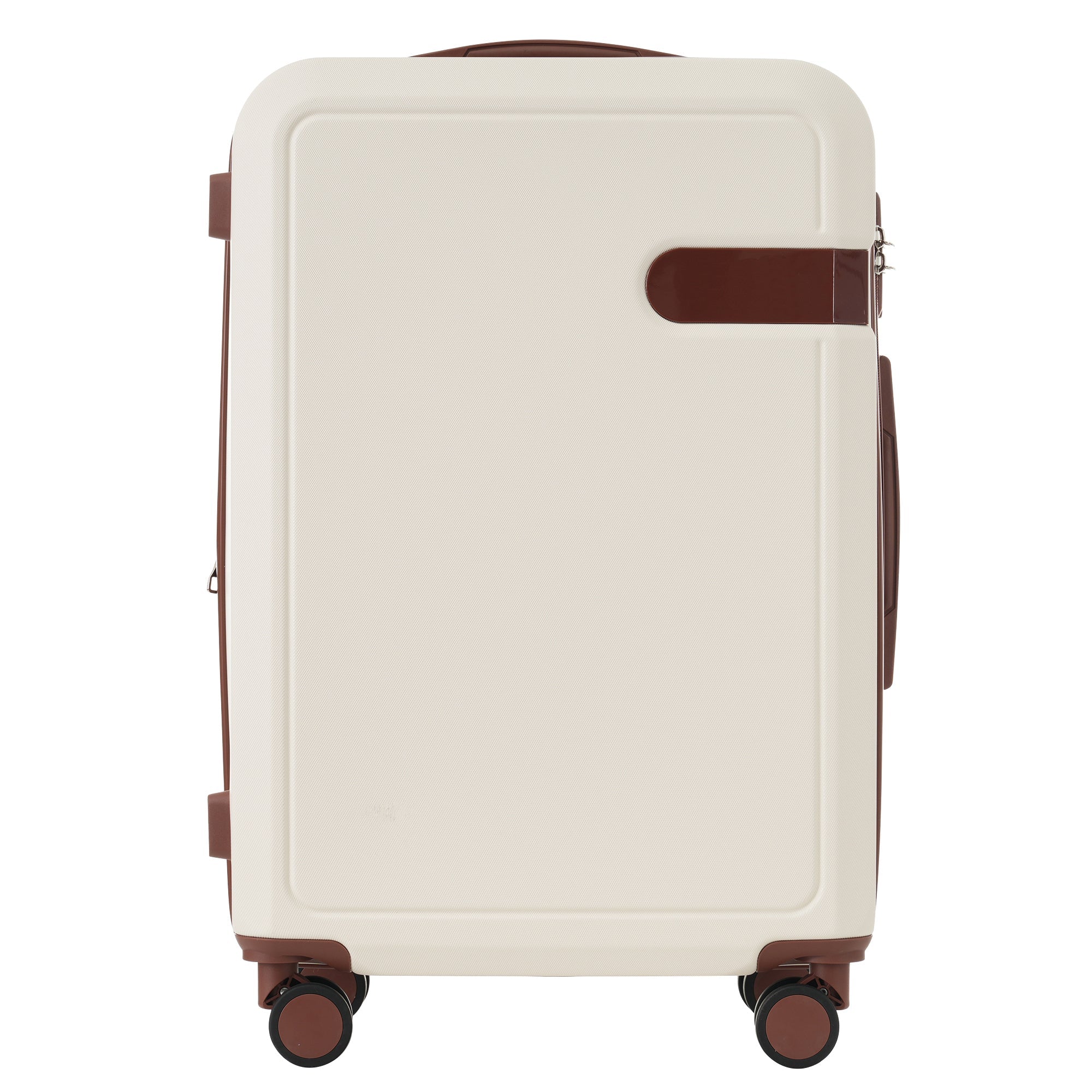 Brown and White Four Piece Luggage Set with Compression Packing Cubes for Suitcase Expandable Spinner Wheels Lightweight Suitcase with TSA Lock 16 IN+20IN+24IN+28IN