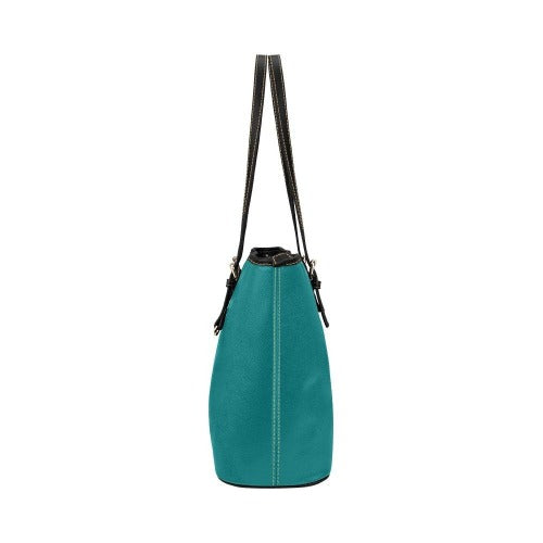 Dark Teal Green Leather Tote