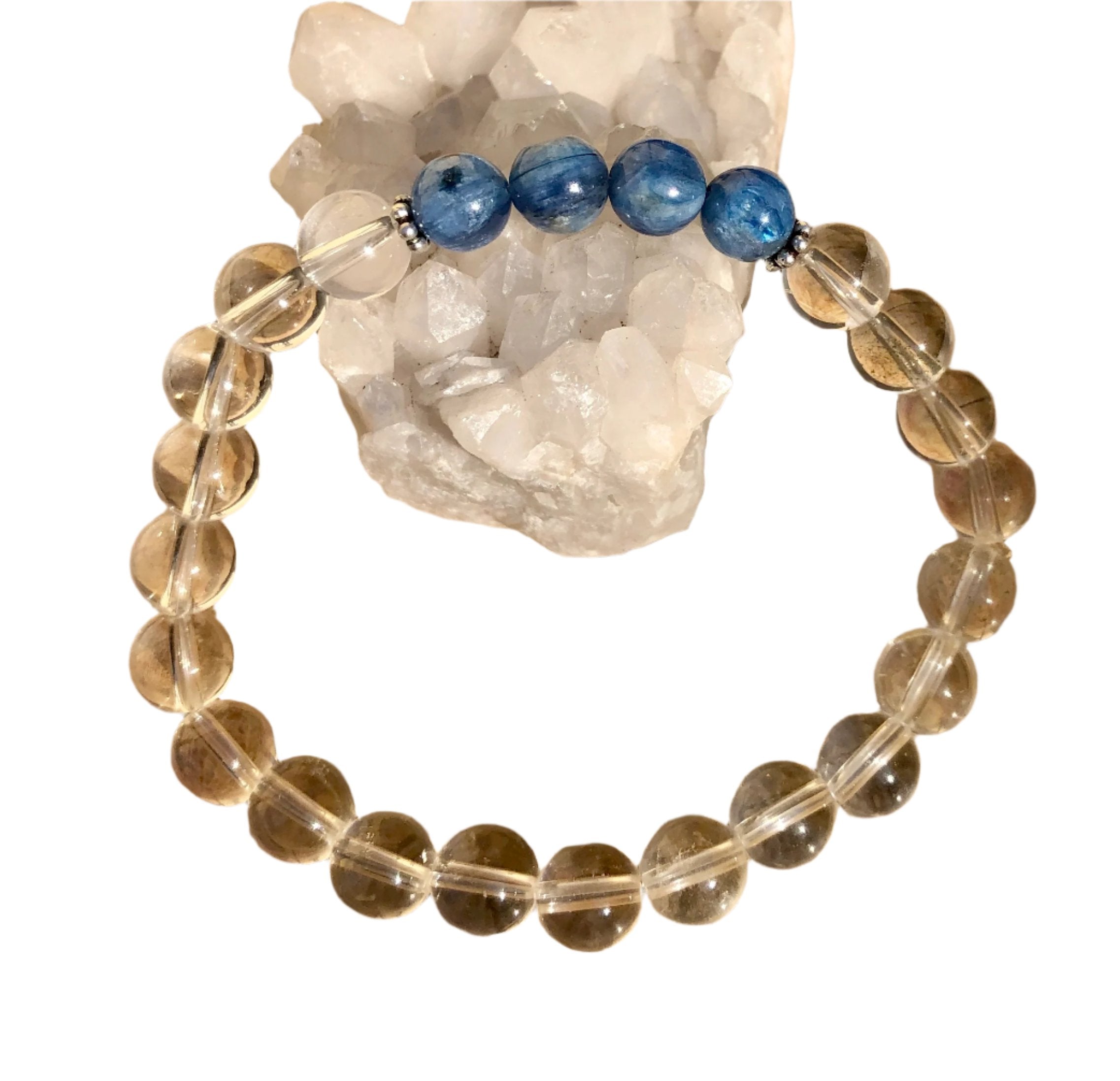 Blue Kyanite & Crystal Quartz Stretch Bracelet