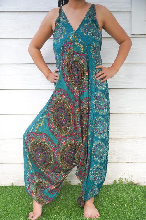 Teal Mandala Hippie Jumpsuit