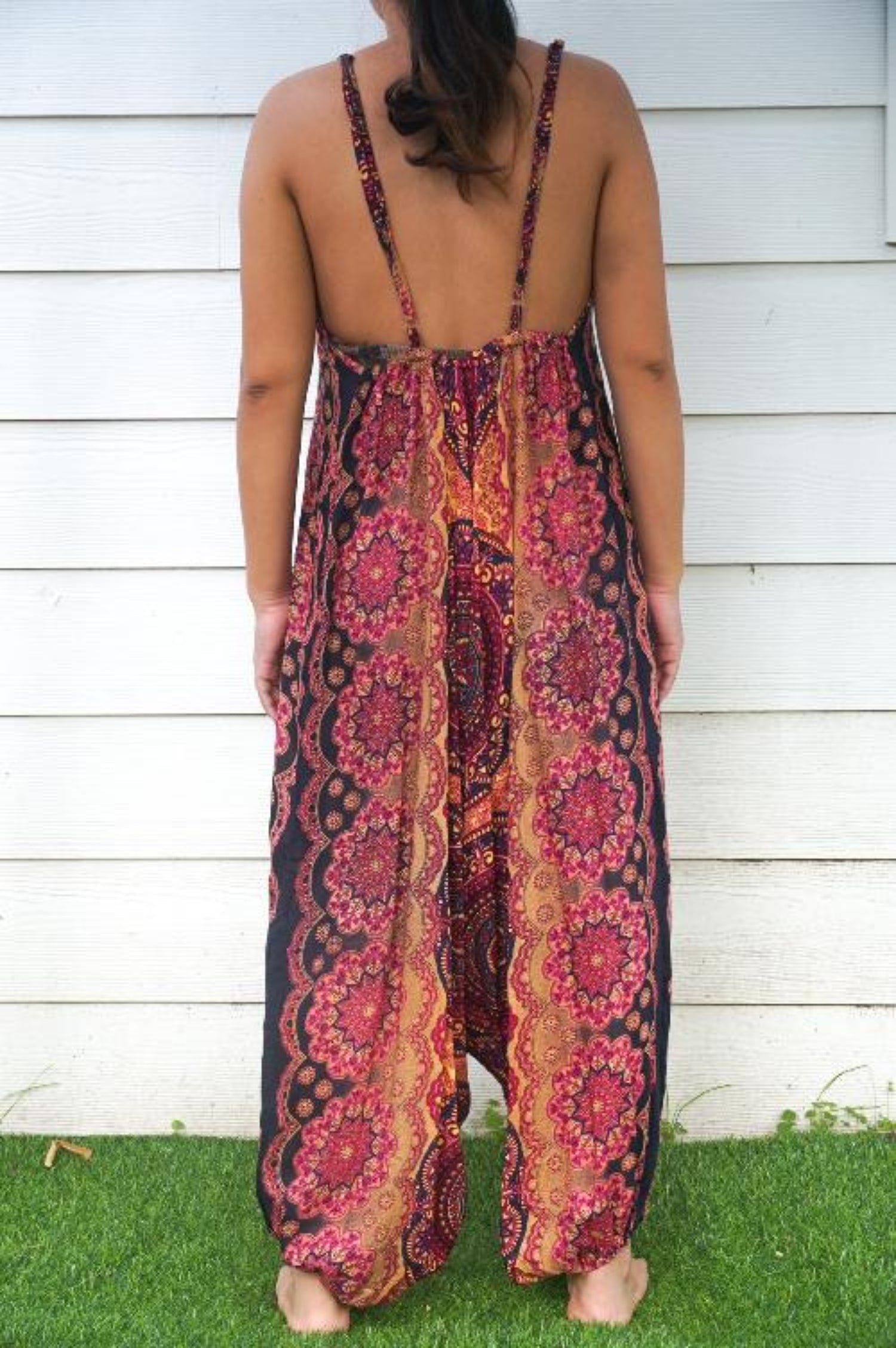 Orange Boho Hippie Rompers