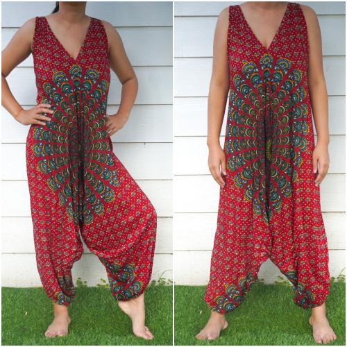 Red Chakra Hippie Jumpsuits