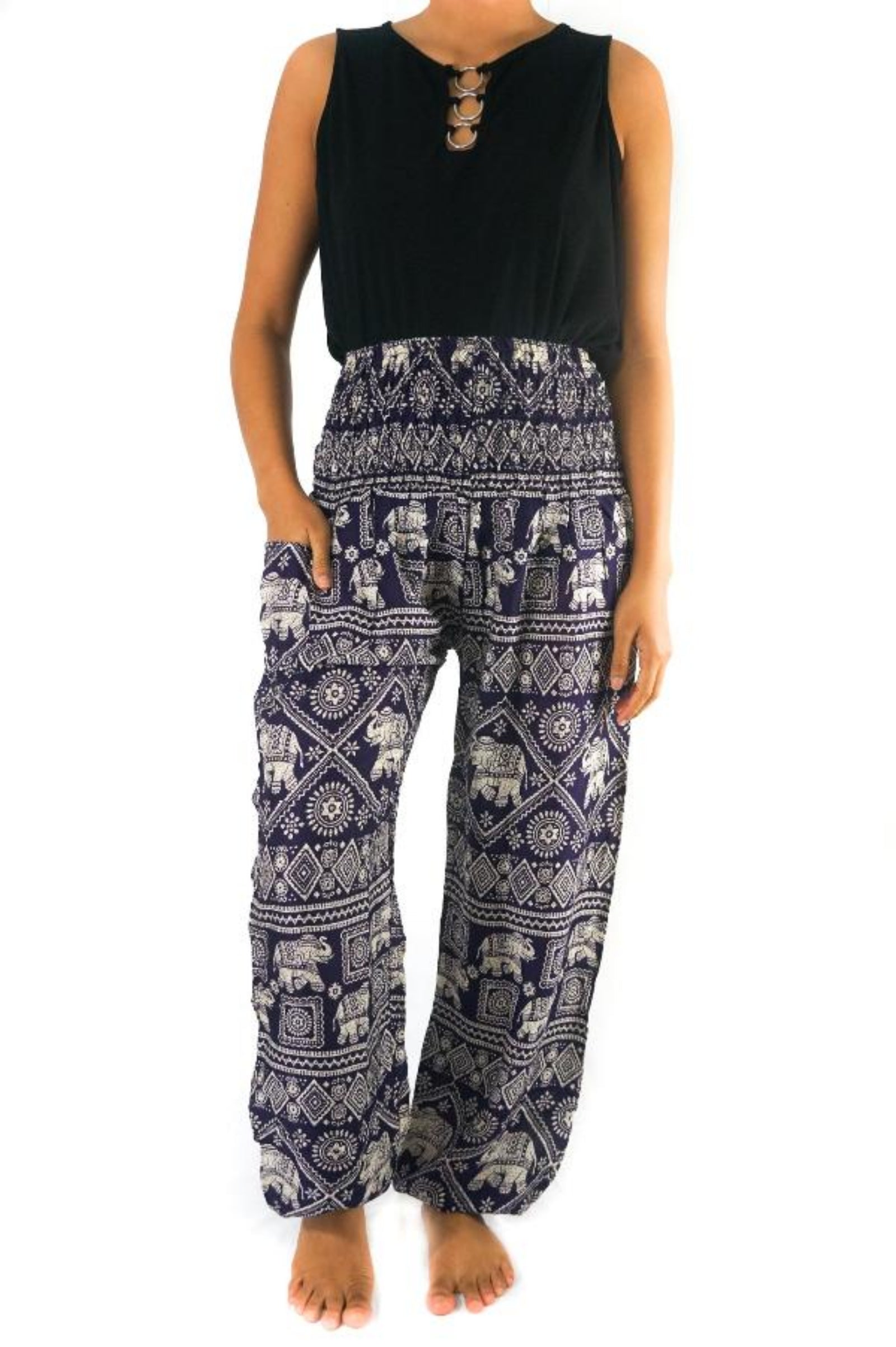 Purple Elephant Harem Pants