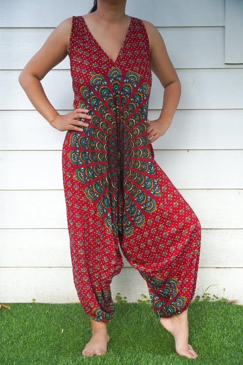 Red Chakra Hippie Jumpsuits