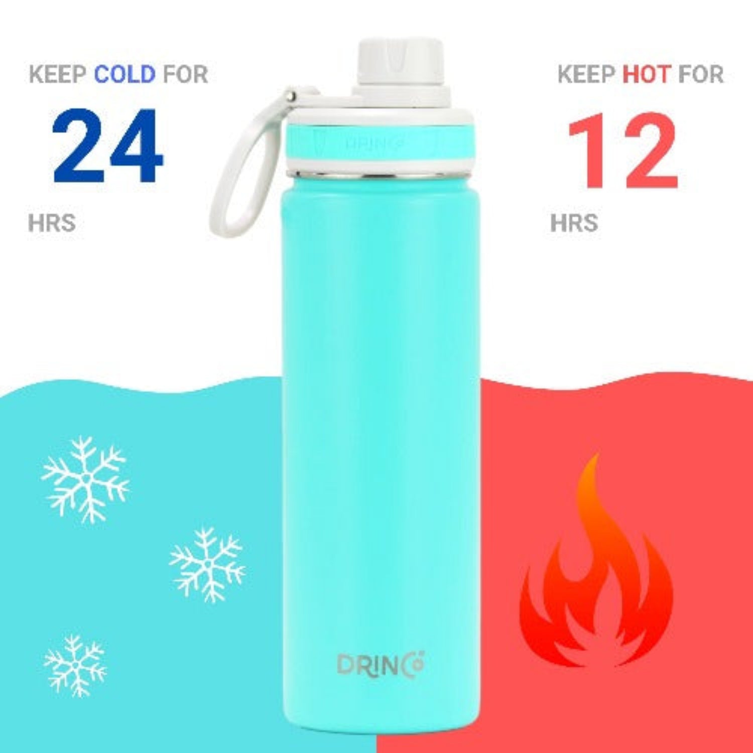 DRINCO® 22oz Stainless Steel Sport Water Bottle - Teal