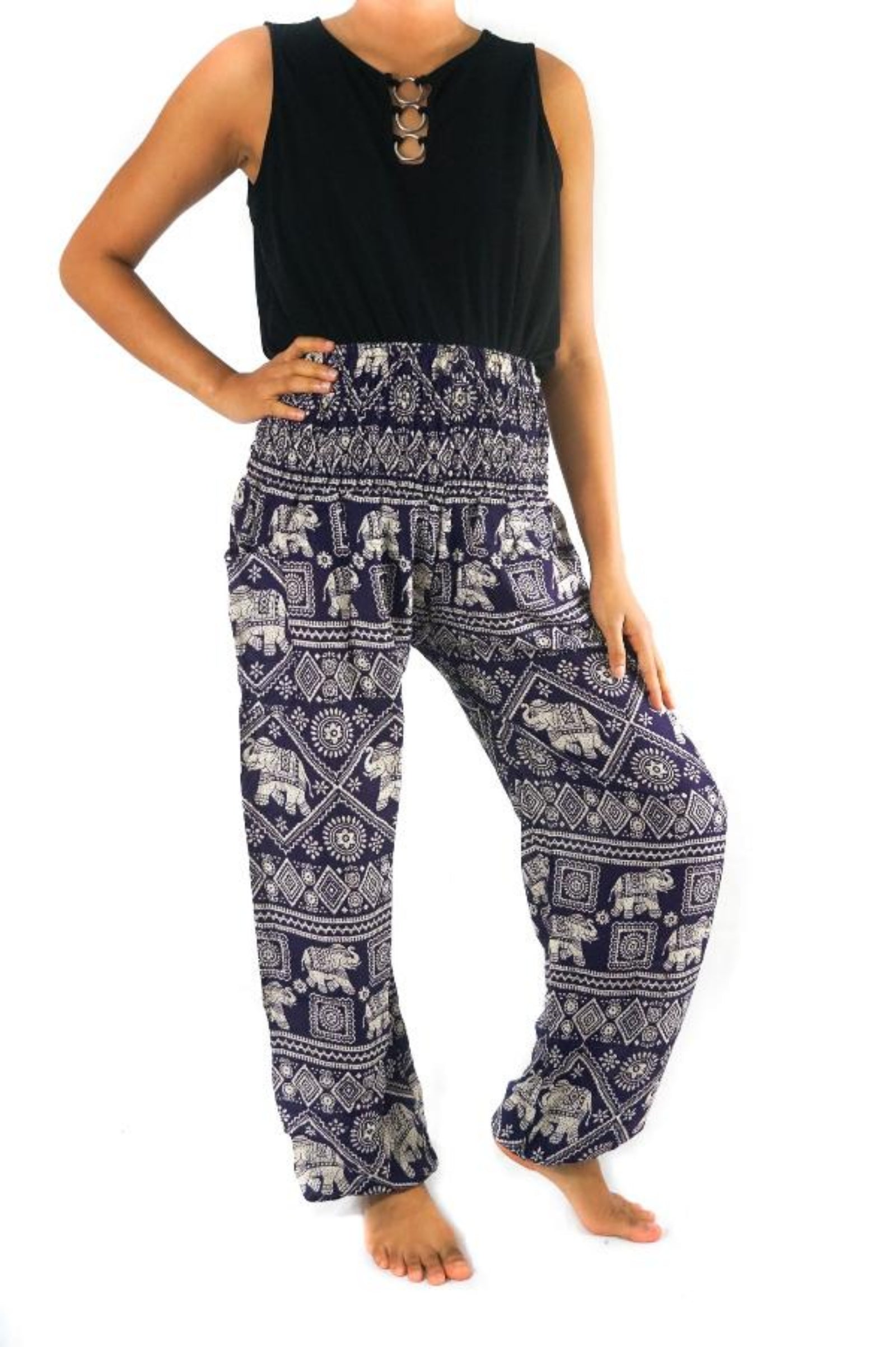 Purple Elephant Harem Pants