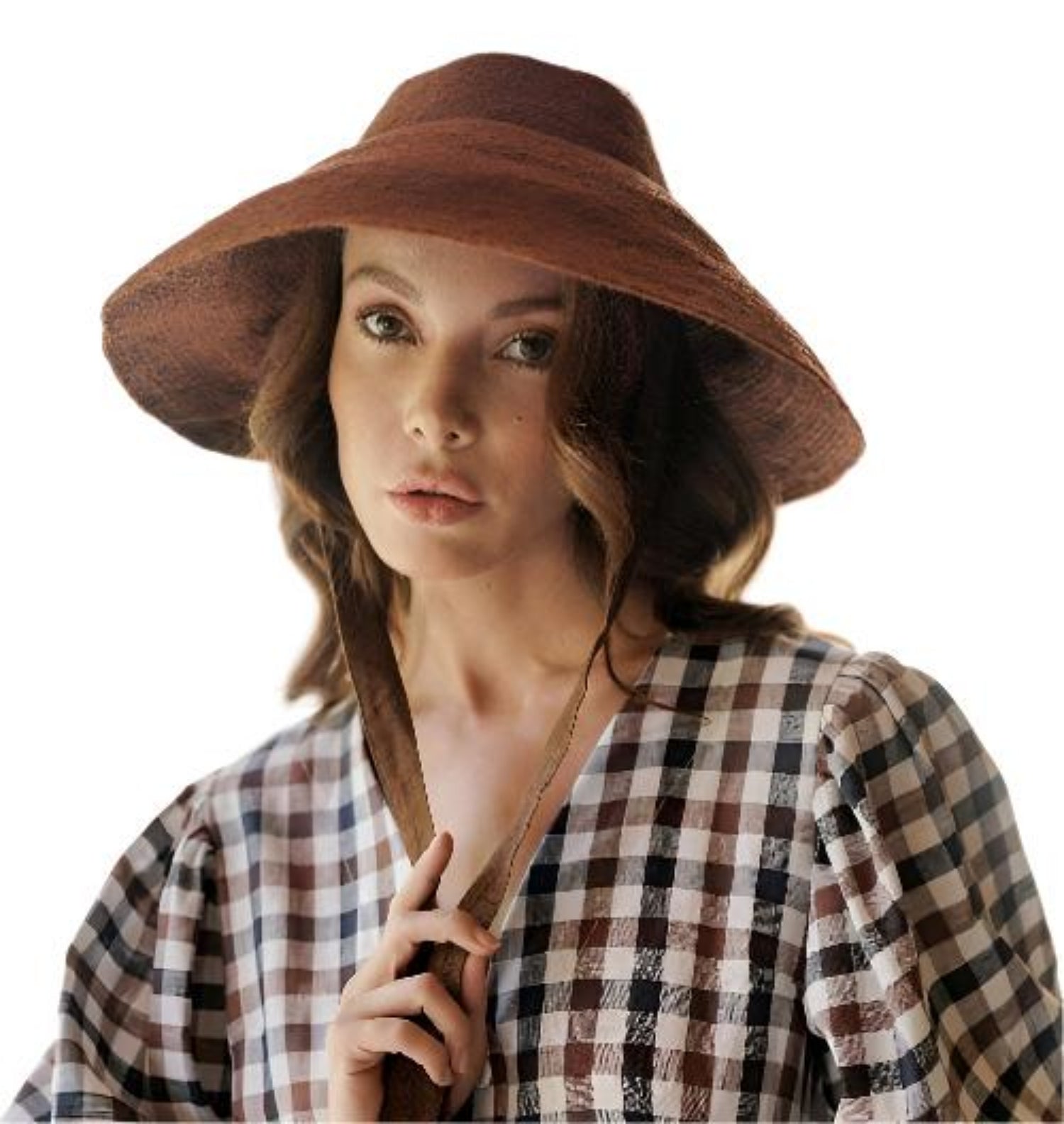 REIGN Jute Hat In Burnt Sienna