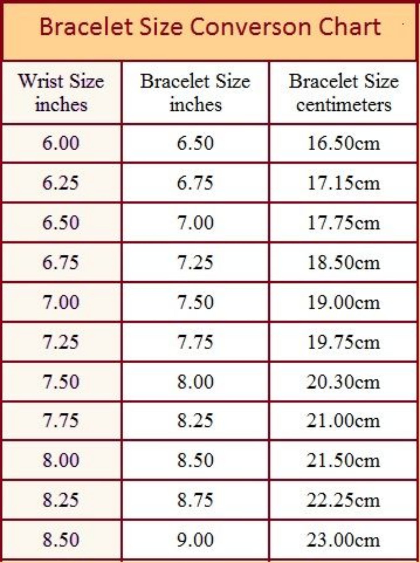 size chart