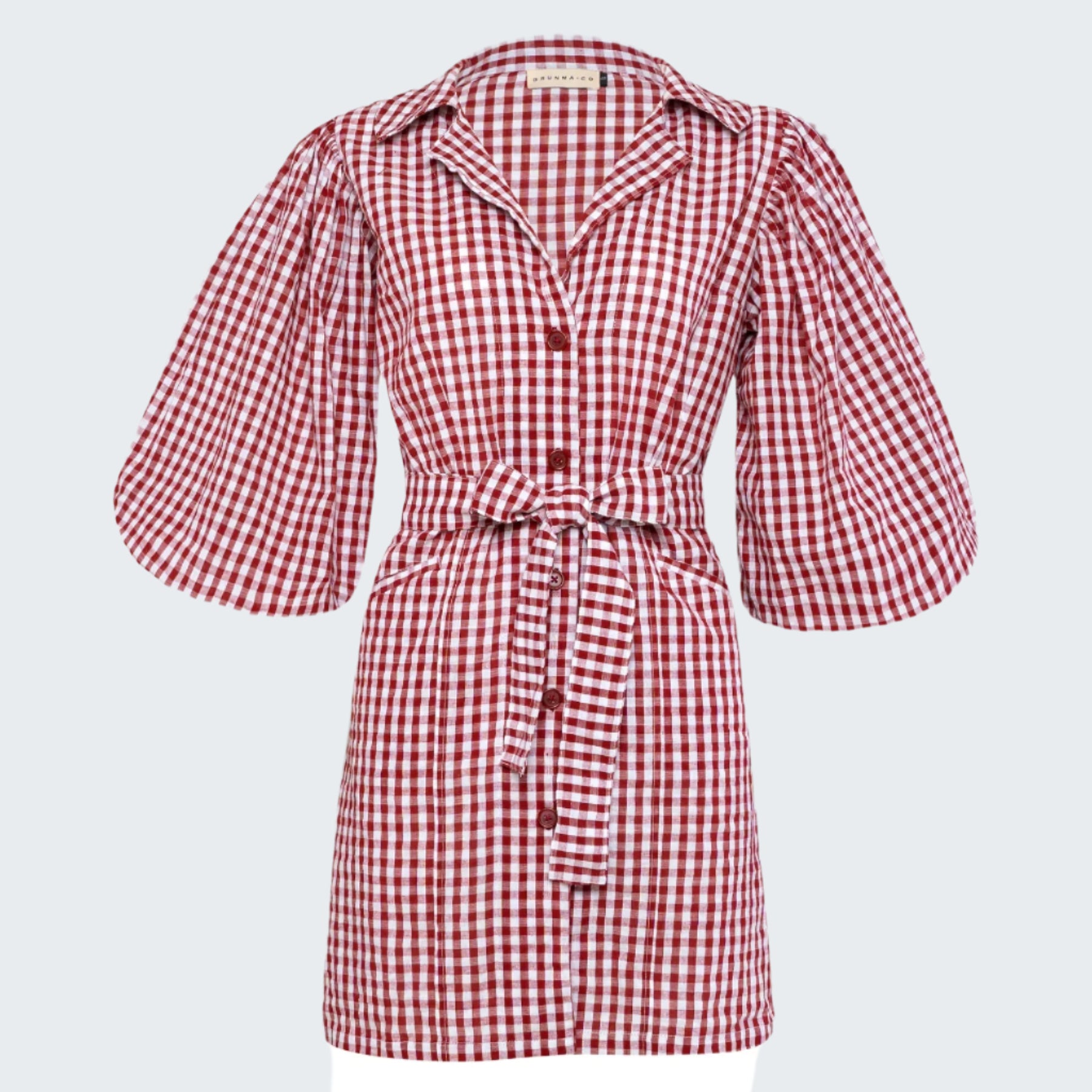 MEGHAN Mini Dress, in Gingham Red