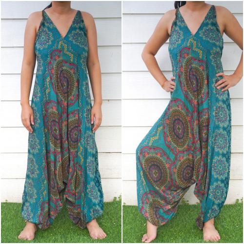 Teal Mandala Hippie Jumpsuit