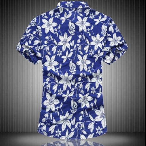 Blue Floral Hawaiian Shirt