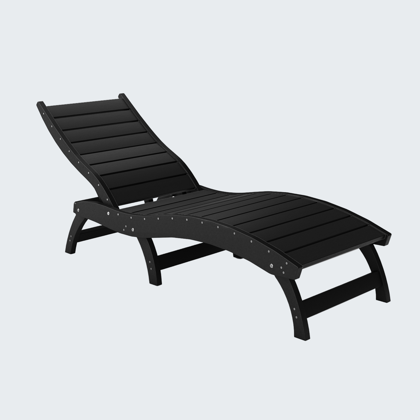 Black lounge chair on a white background