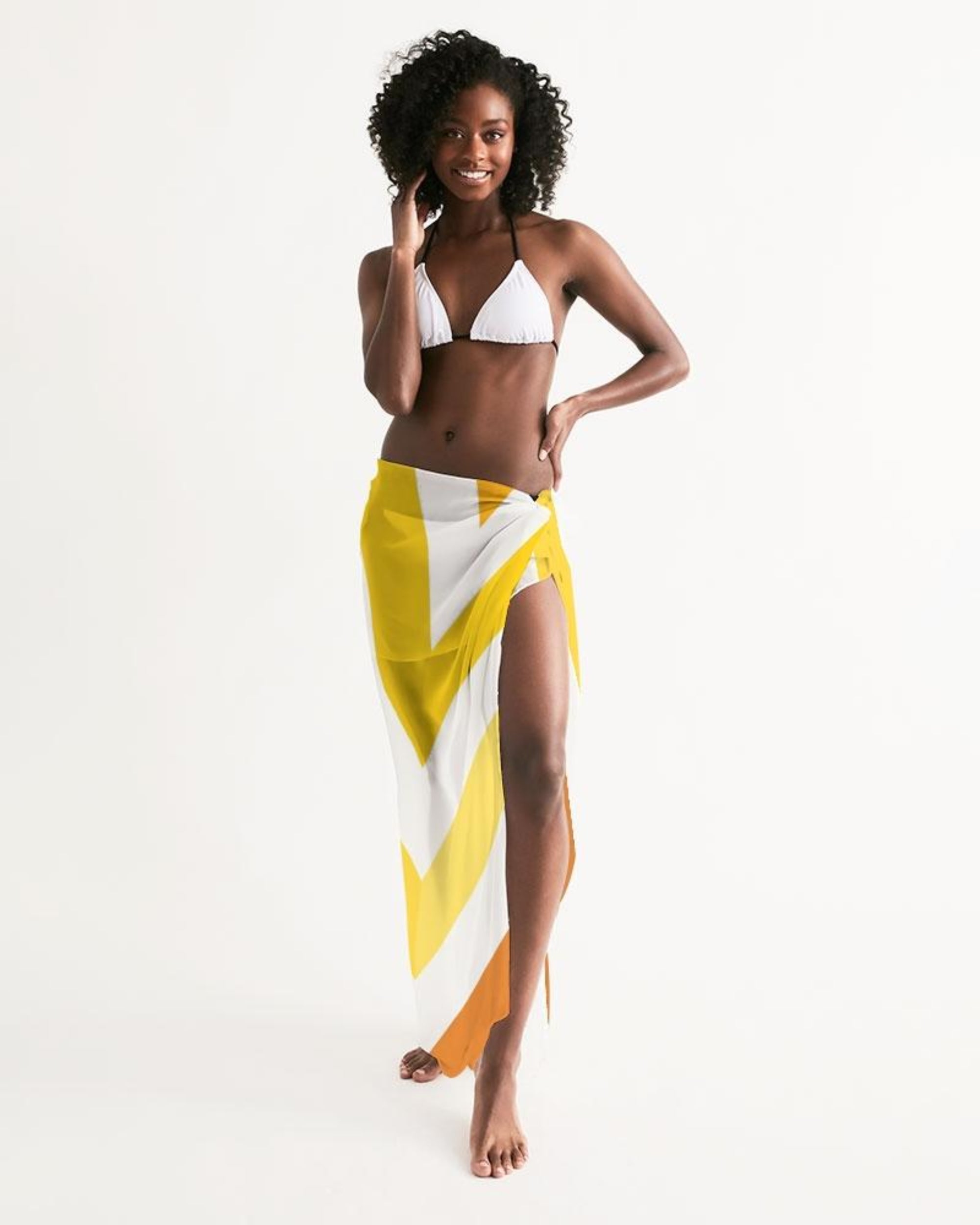 Sheer Herringbone Yellow Sarong