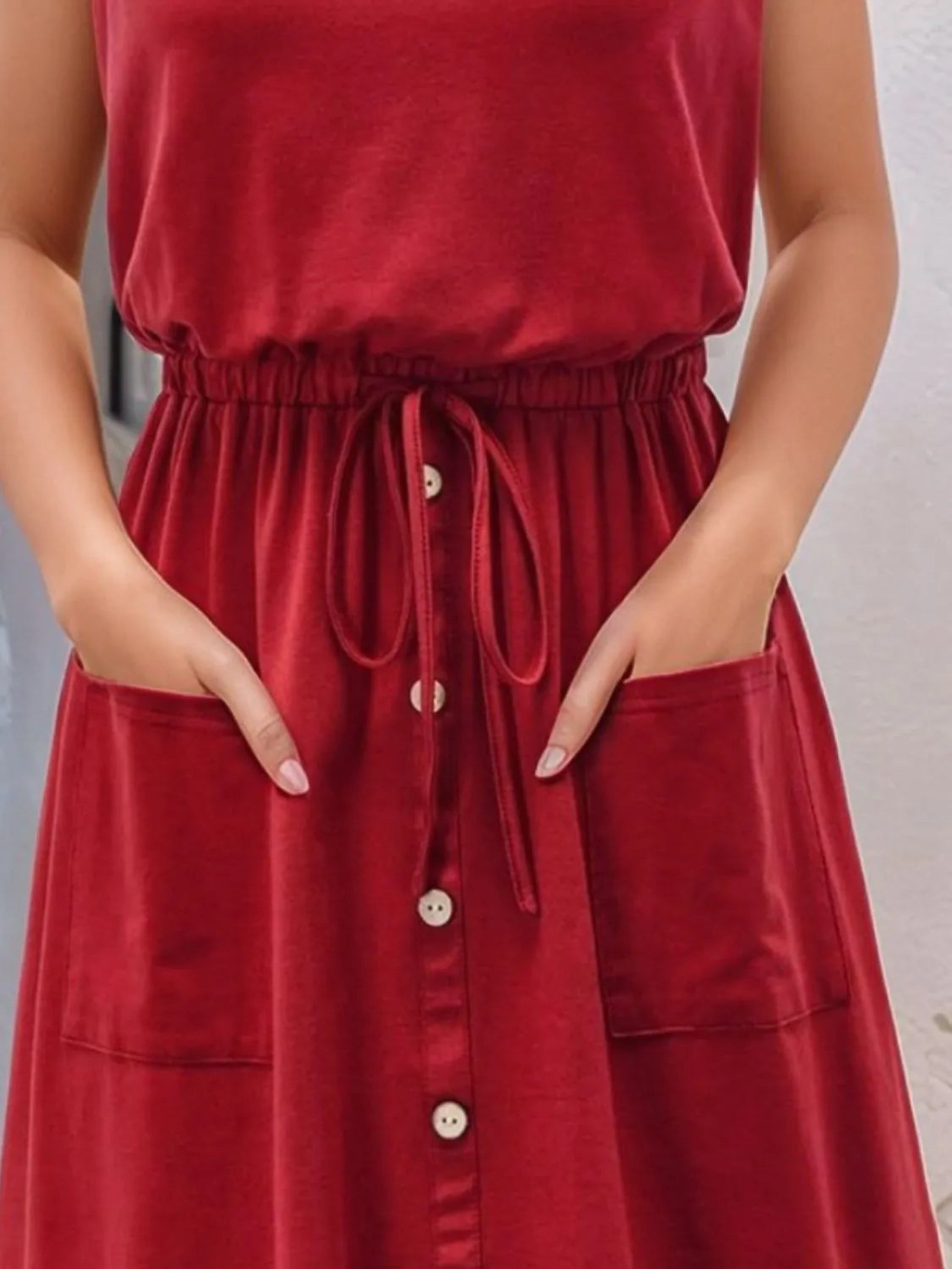 Full Size Round Neck Sleeveless Tank Dress