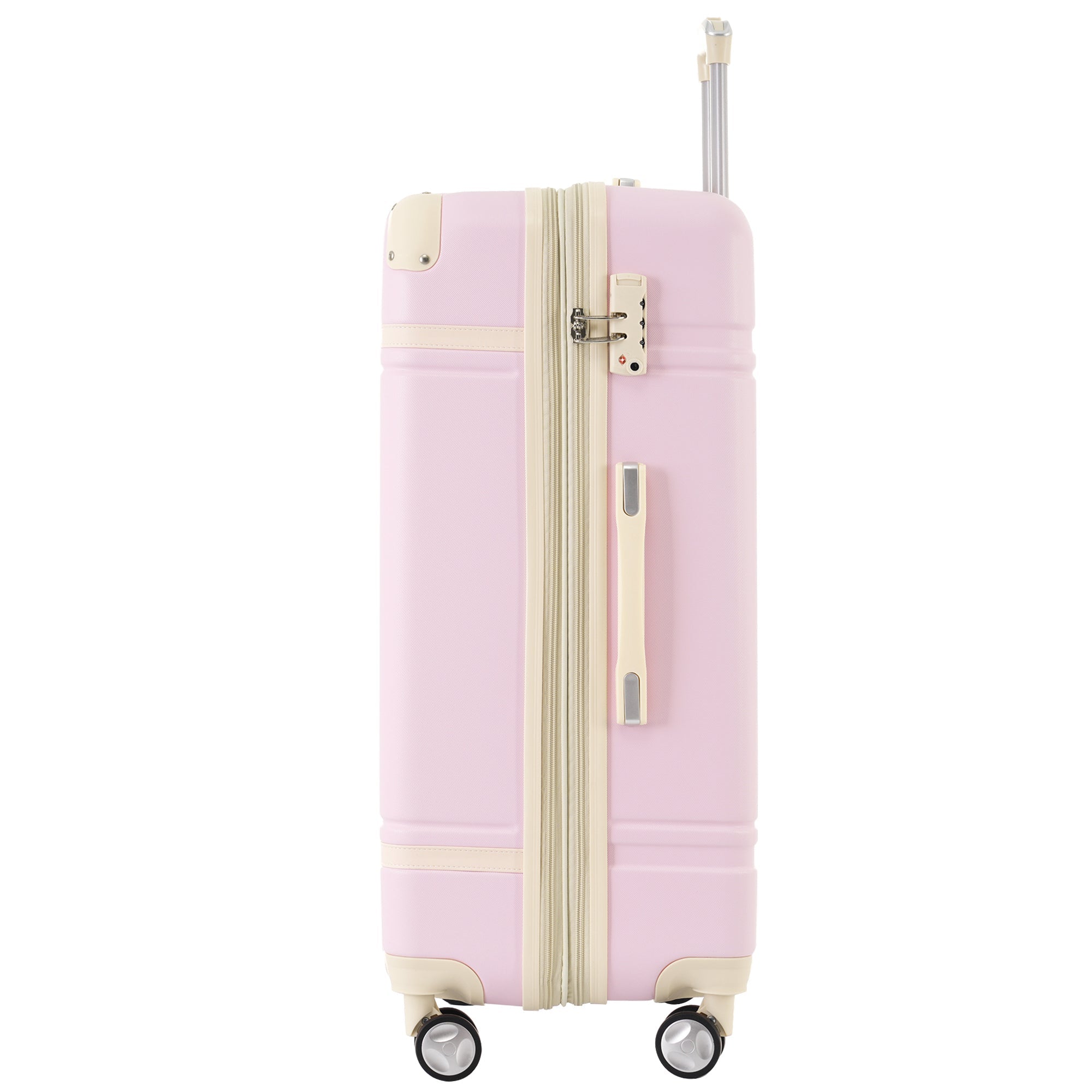 Pink Hardshell Luggage Set with Cosmetic Case 