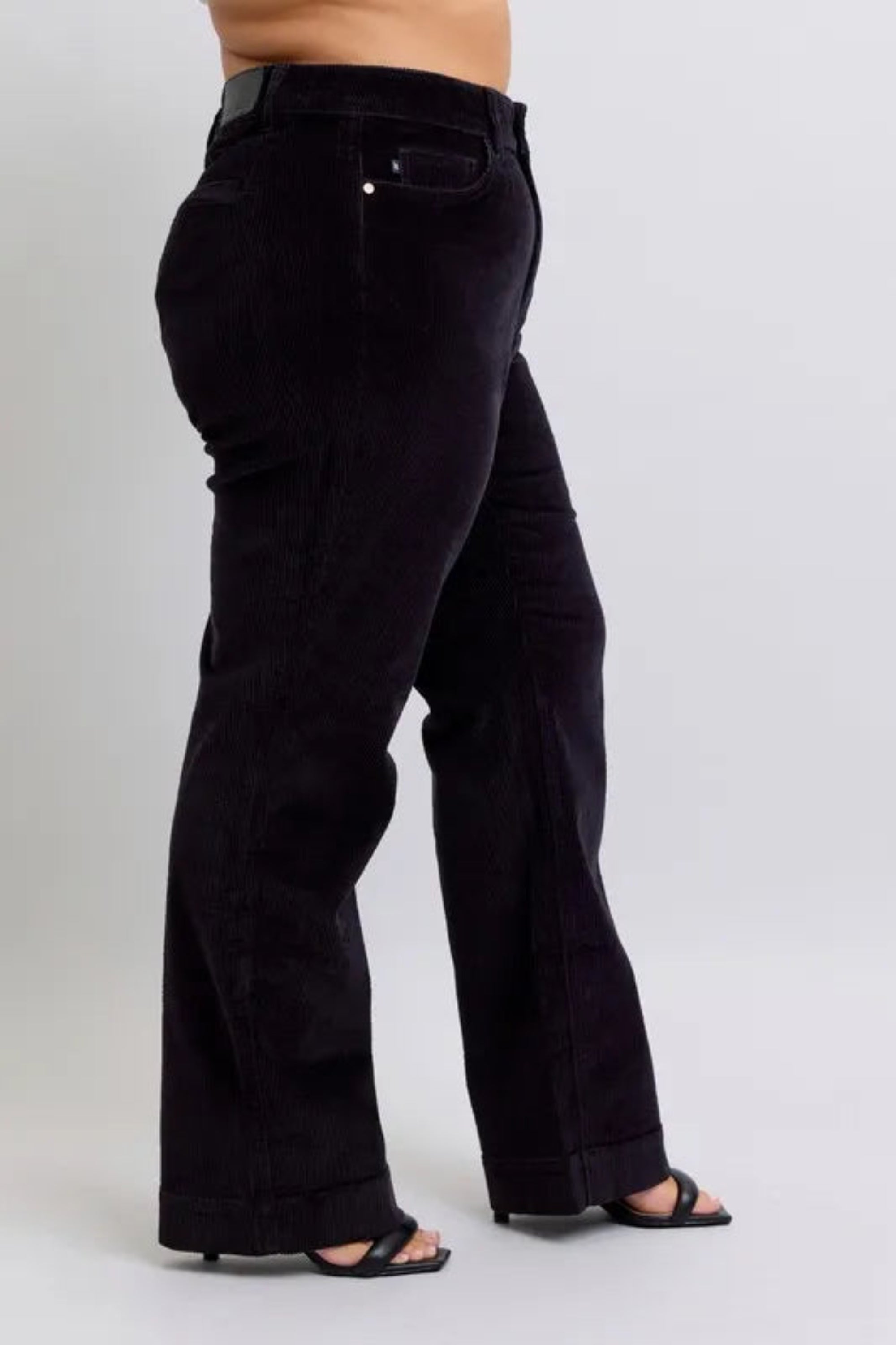 Judy Blue Full Size High Waist Corduroy Trouser Wide Plus Size