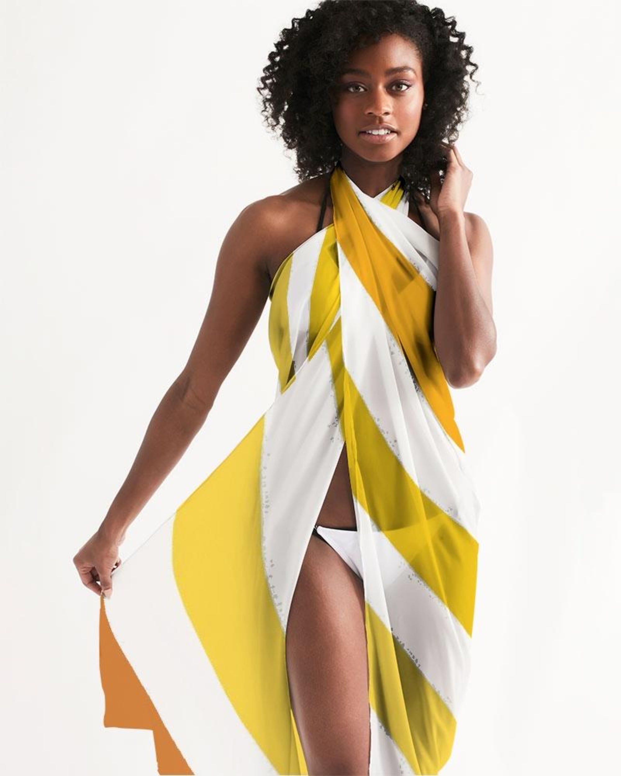 Sheer Herringbone Yellow Sarong