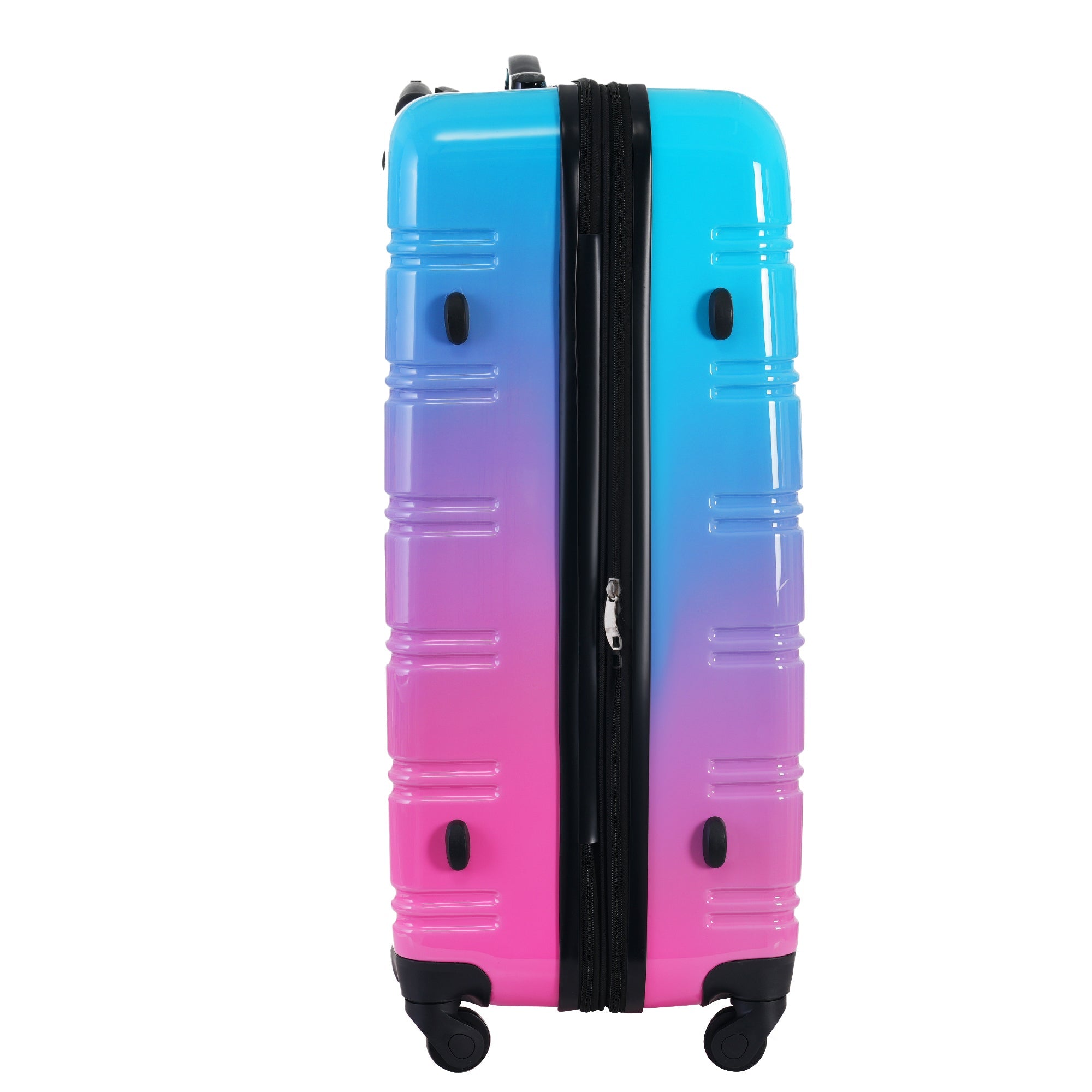 Blue and Pink Three Piece Hardshell Luggage Set