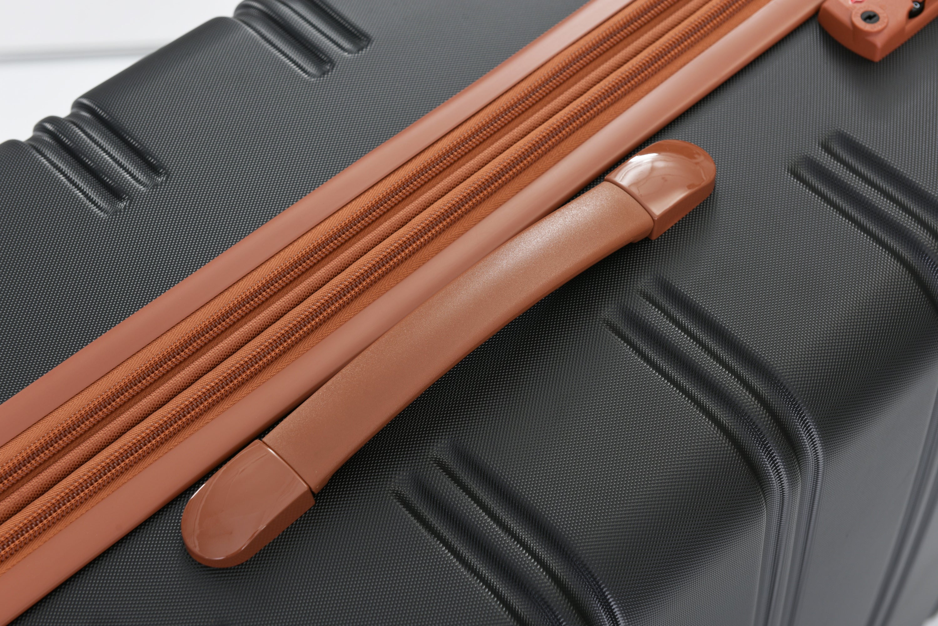Black and Brown Hardshell Luggage Set