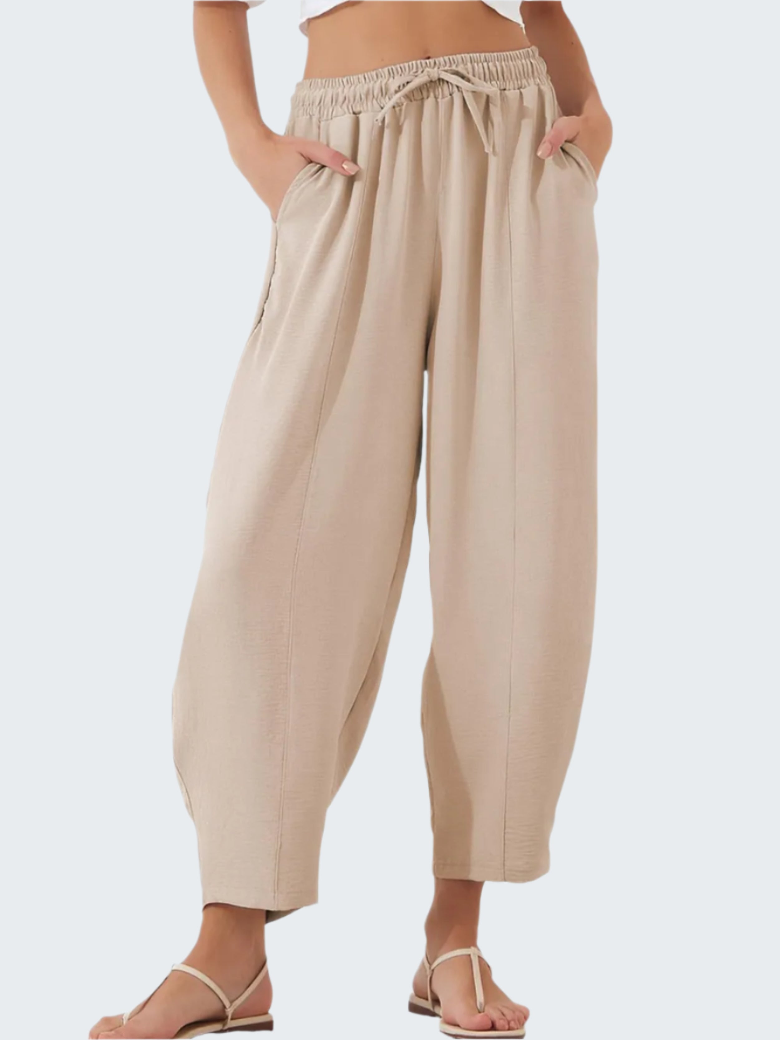 Full Size Drawstring Cropped Jogger Pants Plus Size