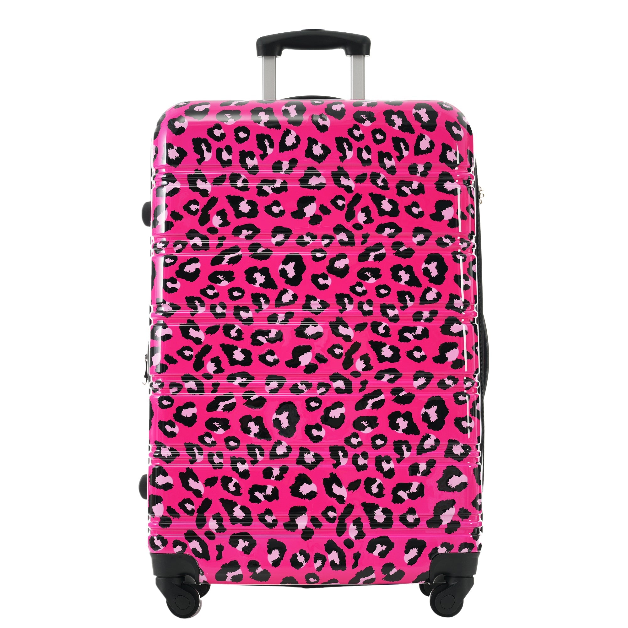 Hot Pink Three Piece Hardshell Luggage Set with TSA Lock 