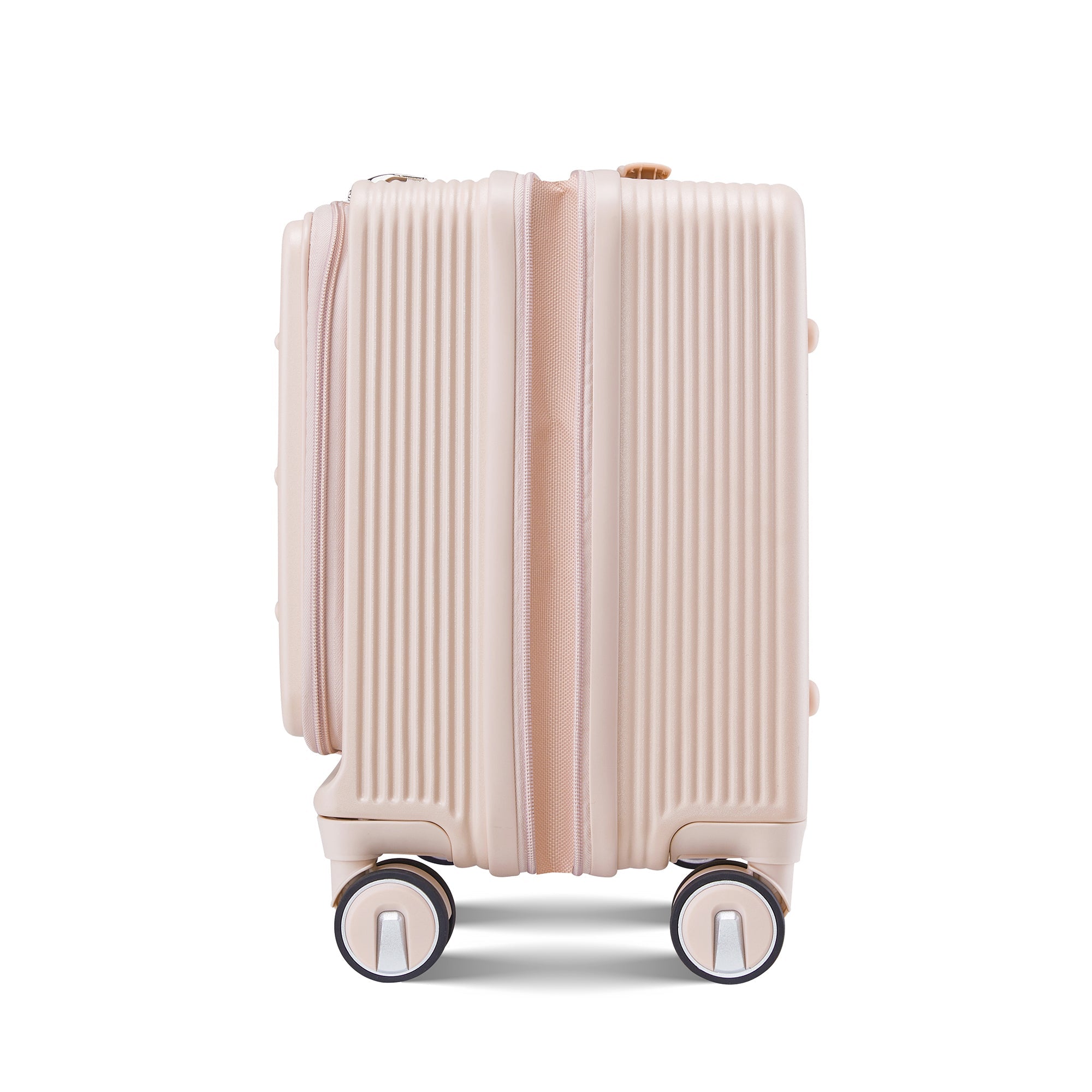Pink Carry On Luggage with Front Open Door and Laptop Interlayer