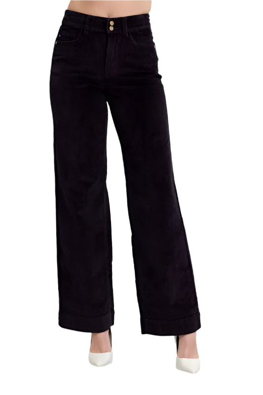 Judy Blue Full Size High Waist Corduroy Trouser Wide Plus Size