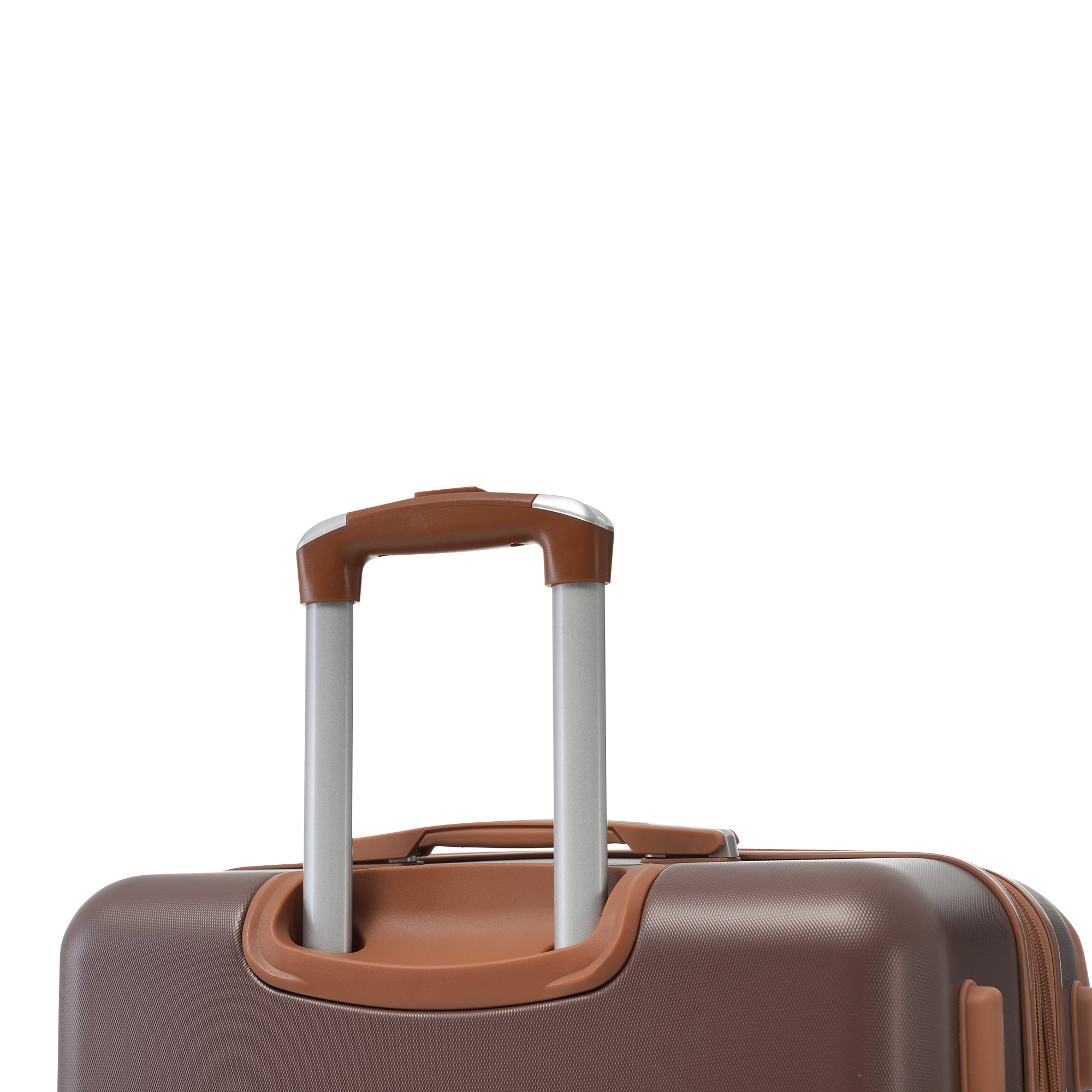 Brown Hardshell Luggage Set and Cosmetic Case Spinner Suitcase with TSA Lock 