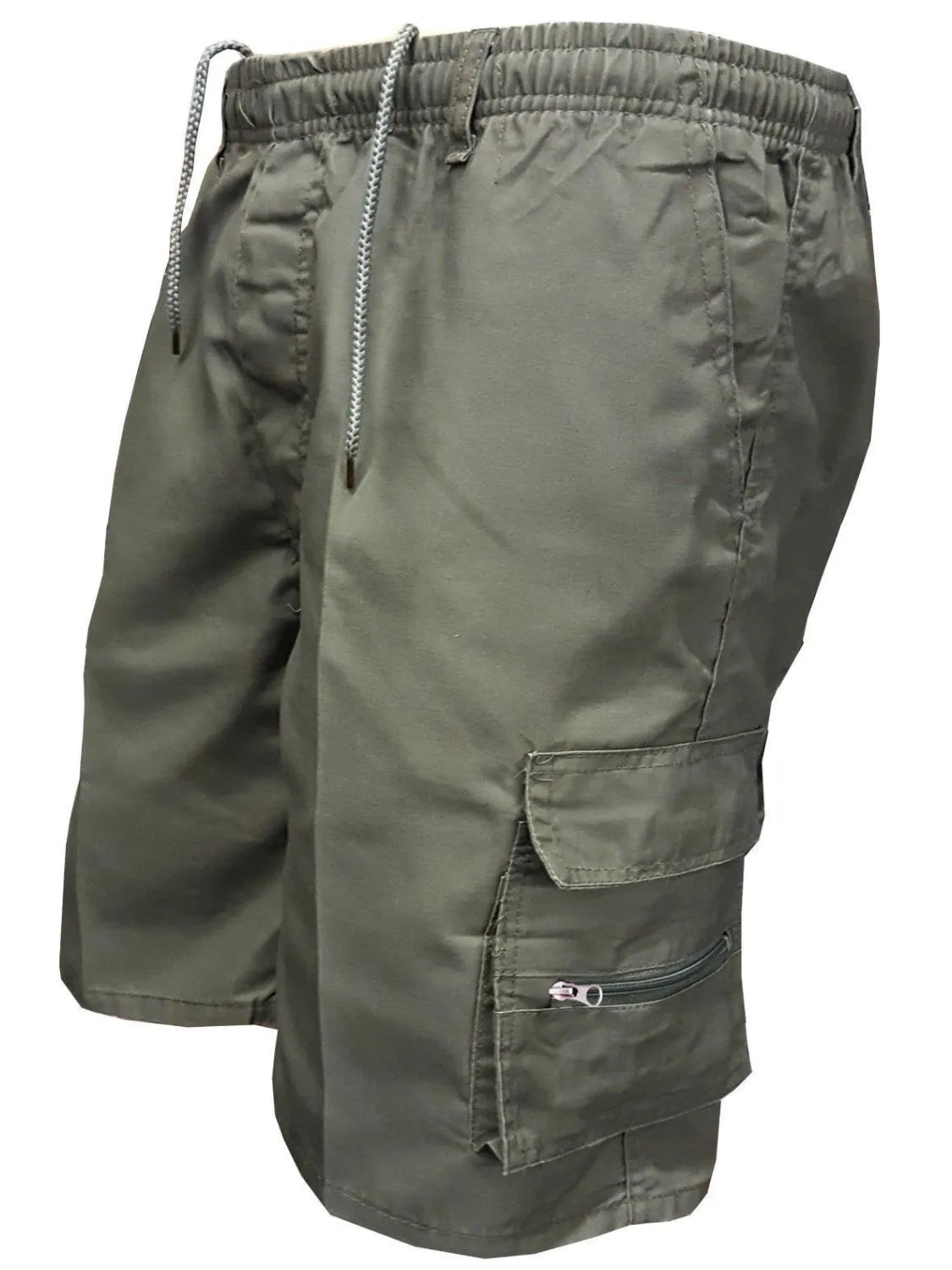 Men's Plus Size Drawstring Shorts with Cargo Pockets
