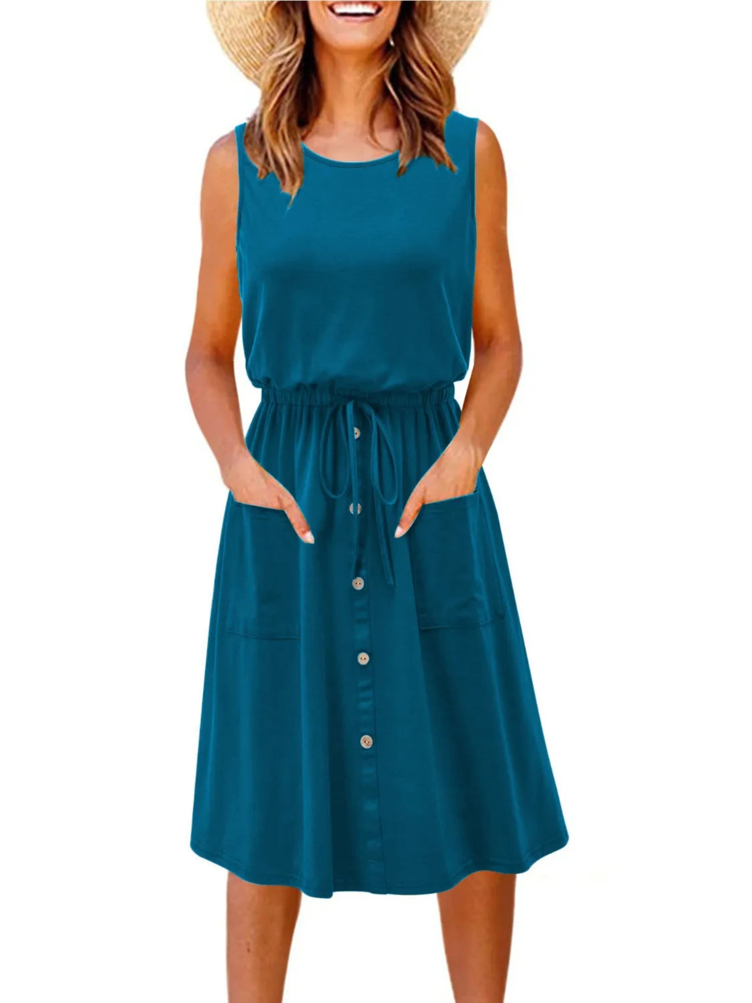 Full Size Round Neck Sleeveless Tank Dress
