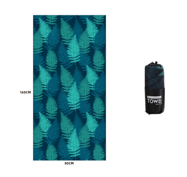 green leaves beach towel