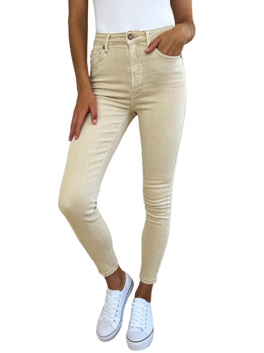 Judy Blue Full Size Garment Dyed Tummy Control Skinny Jeans