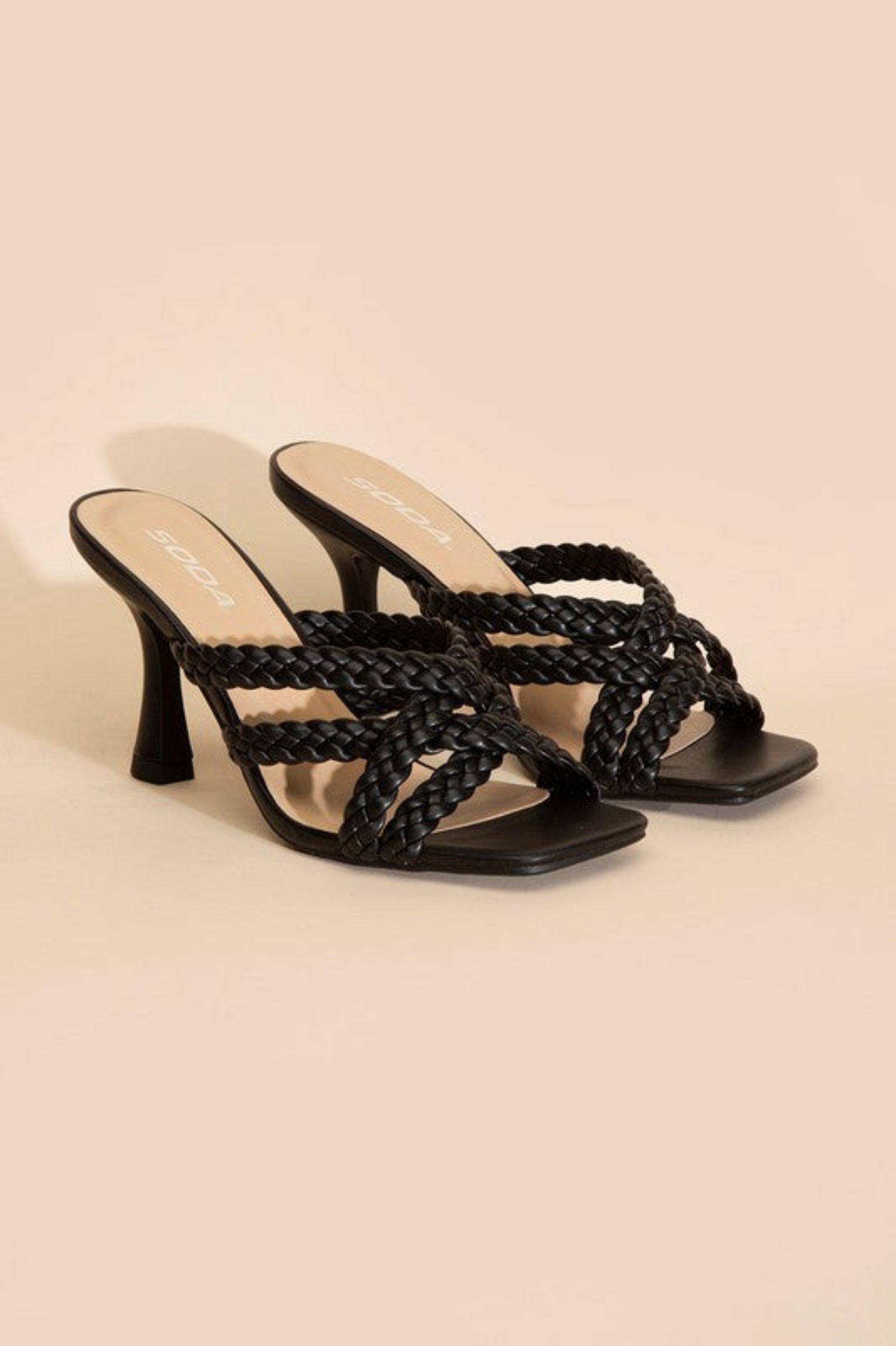 Kellans-S Double Cross Braided Heels