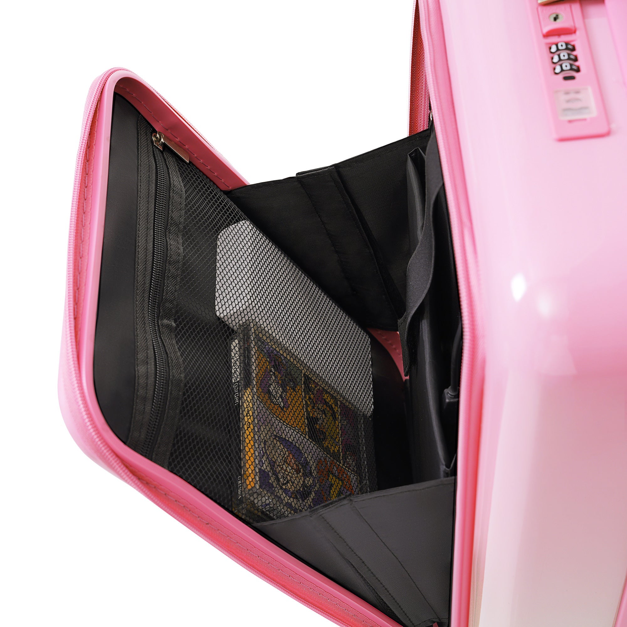 Three Piece Pink Luggage Set with USB Port