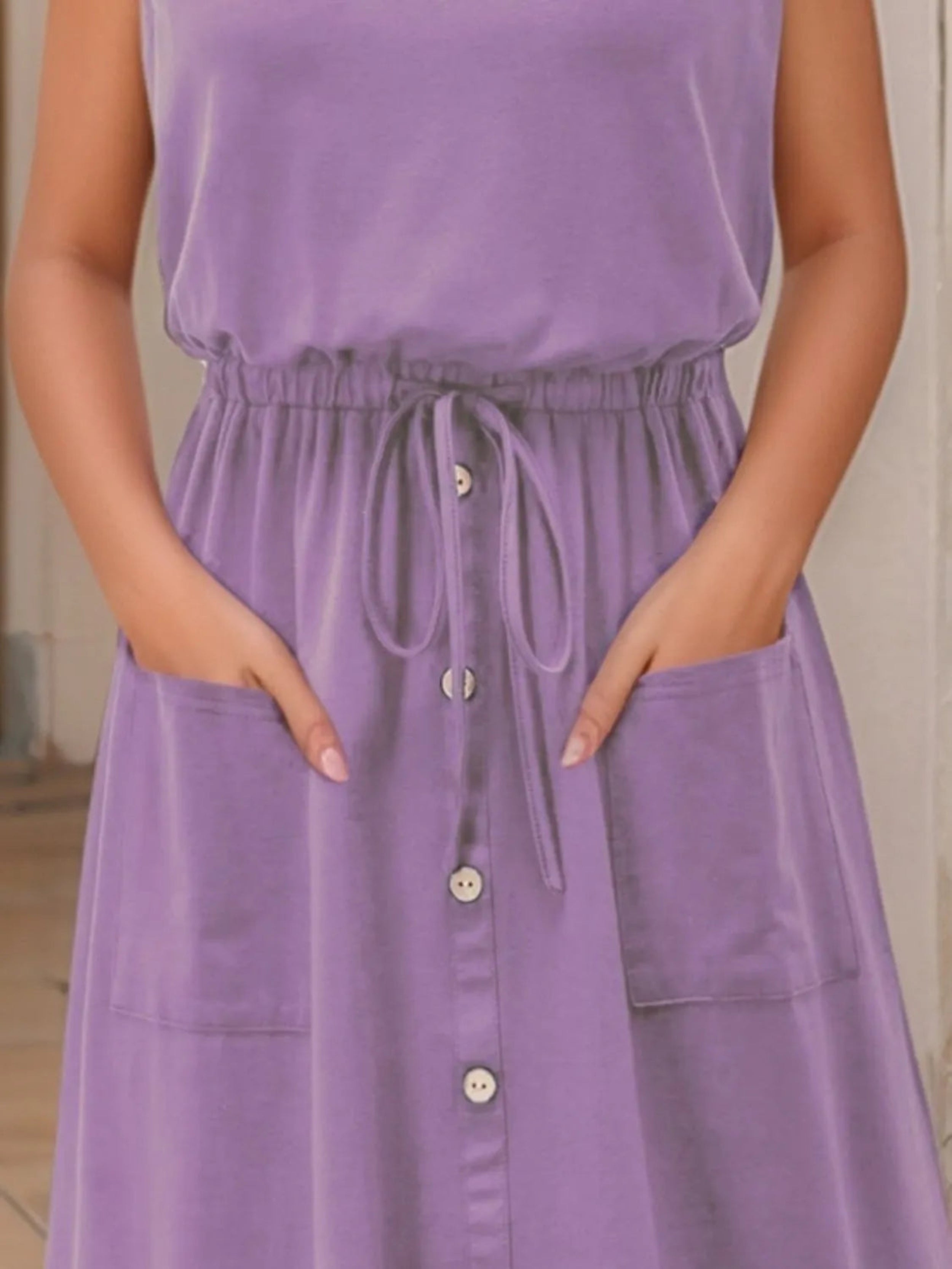 Full Size Round Neck Sleeveless Tank Dress