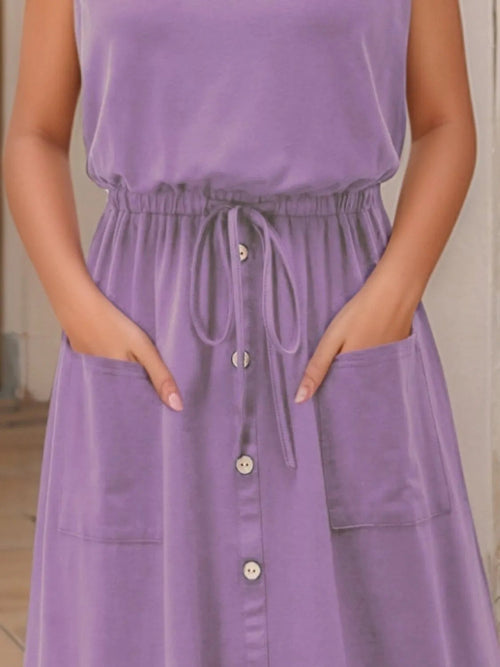 Full Size Round Neck Sleeveless Tank Dress
