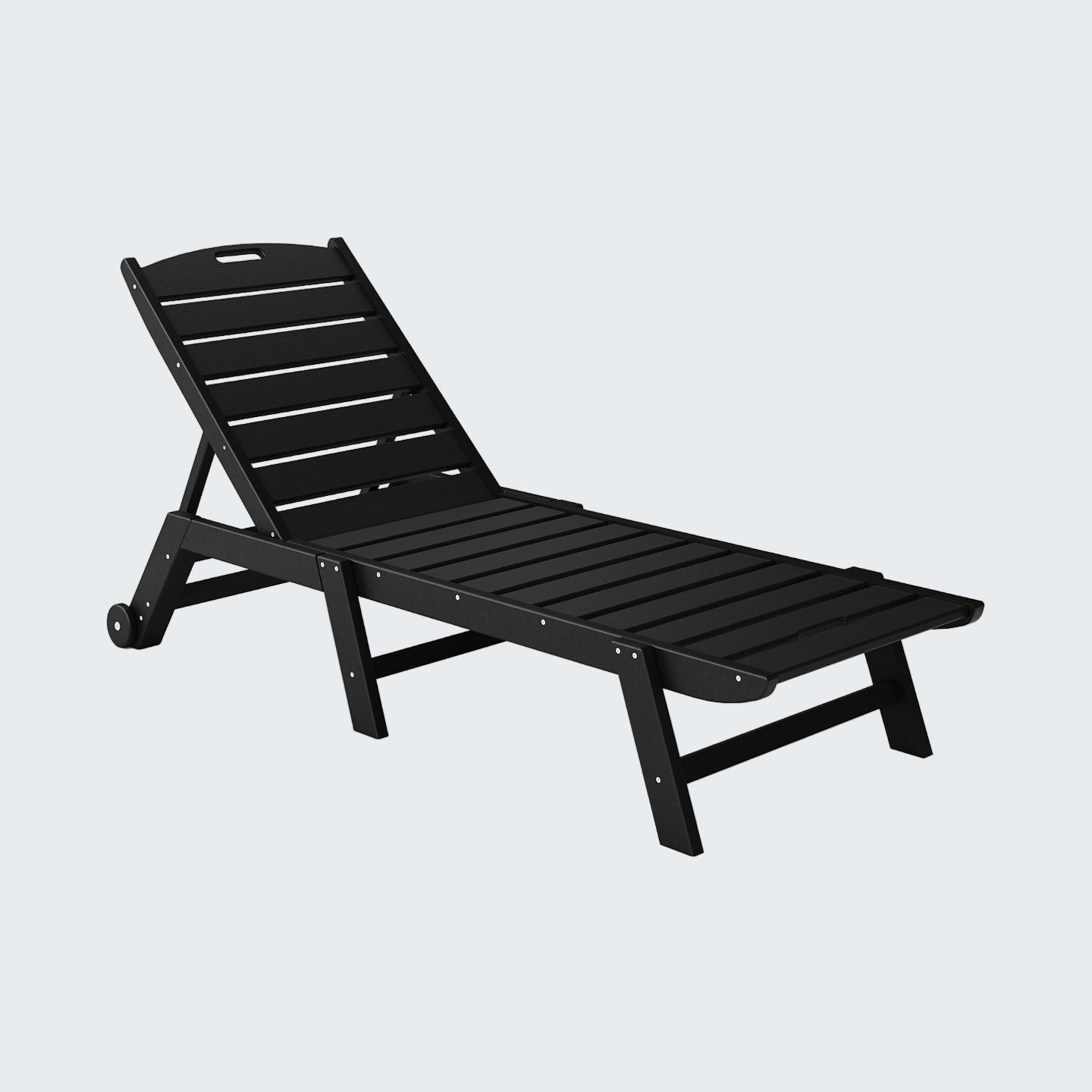 Black lounge chair on a white background