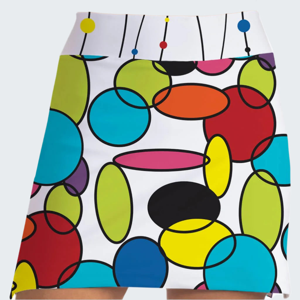 Colorful skirt with abstract pattern on a white background