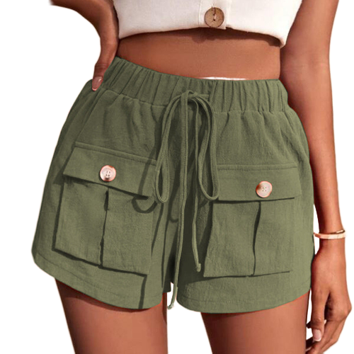 Tie Waist Cargo Shorts