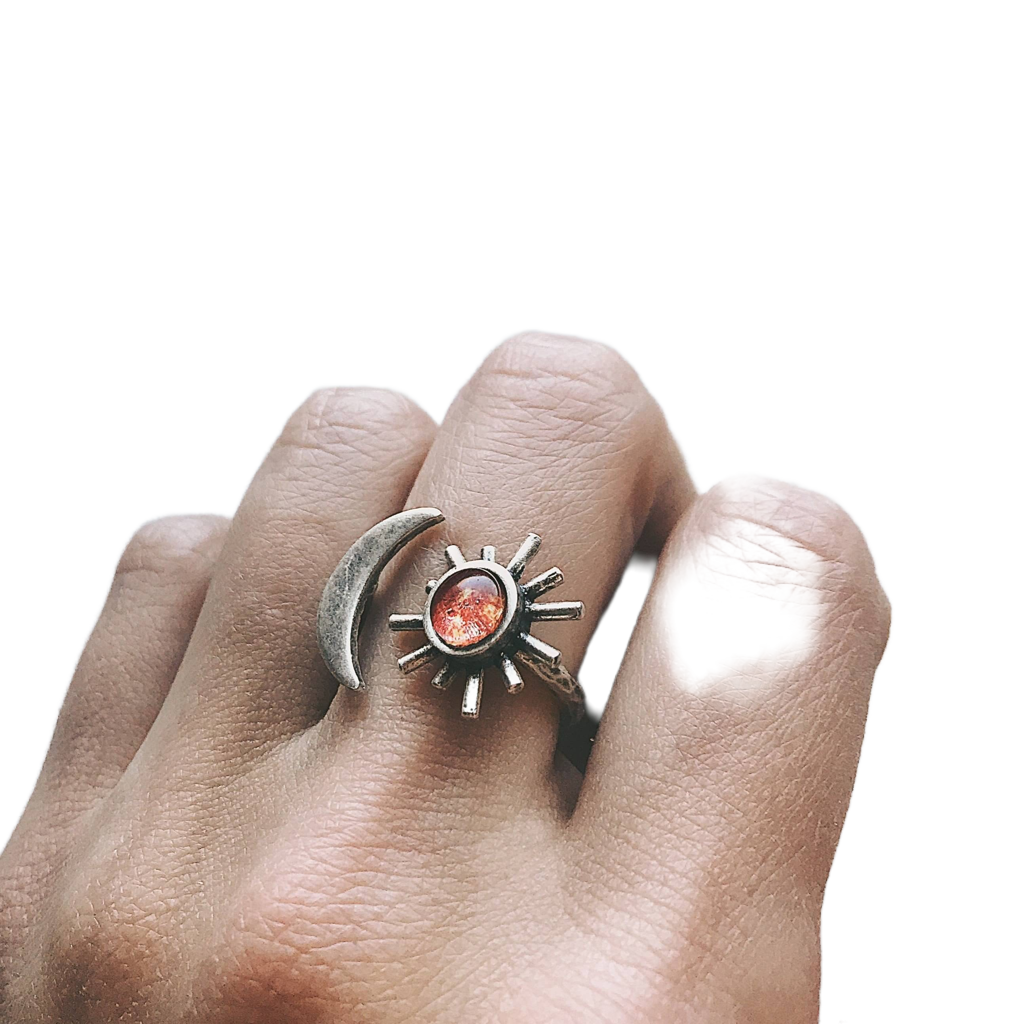 Yugen Sun and Moon Sculptural Statement Ring