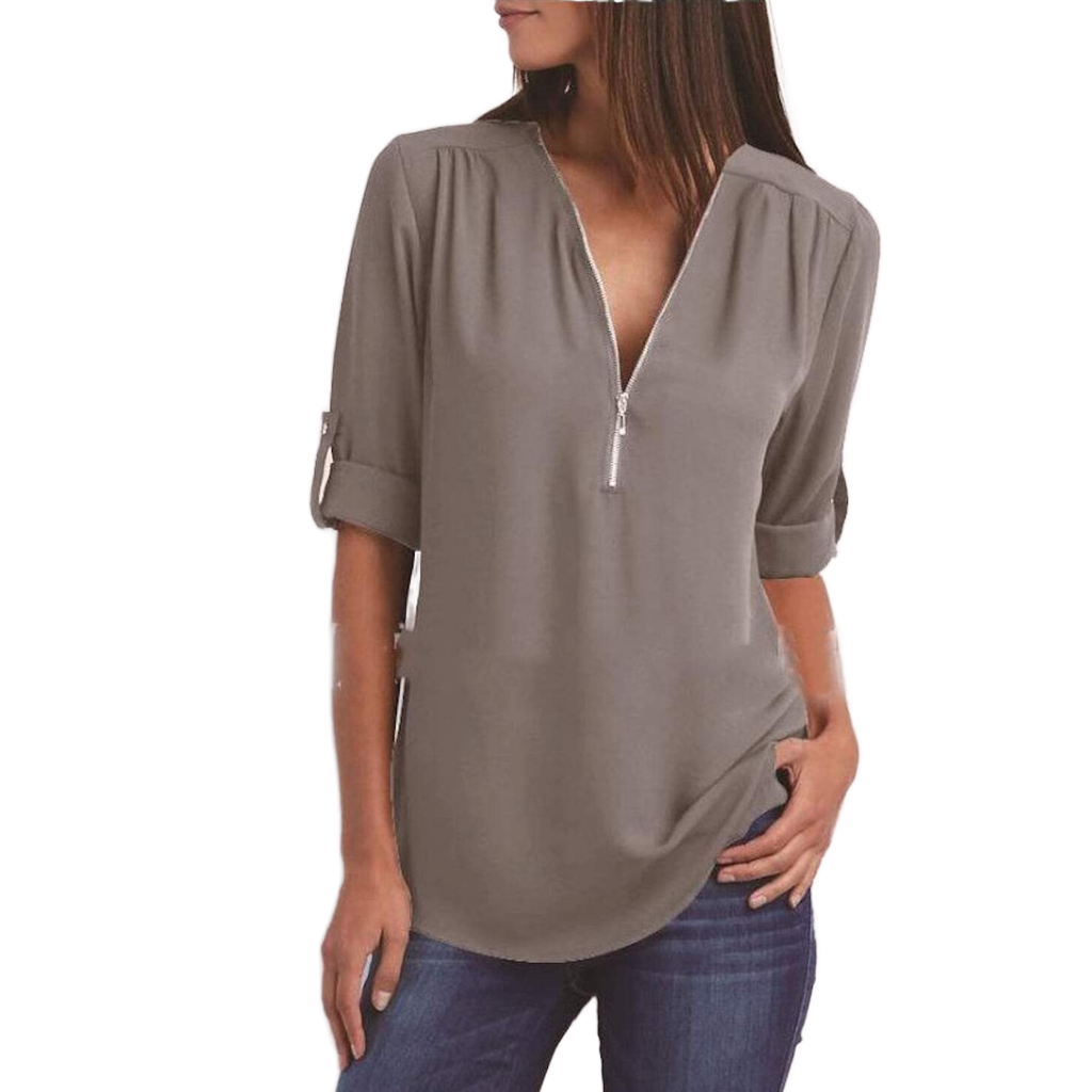 V Neck Chiffon Blouse