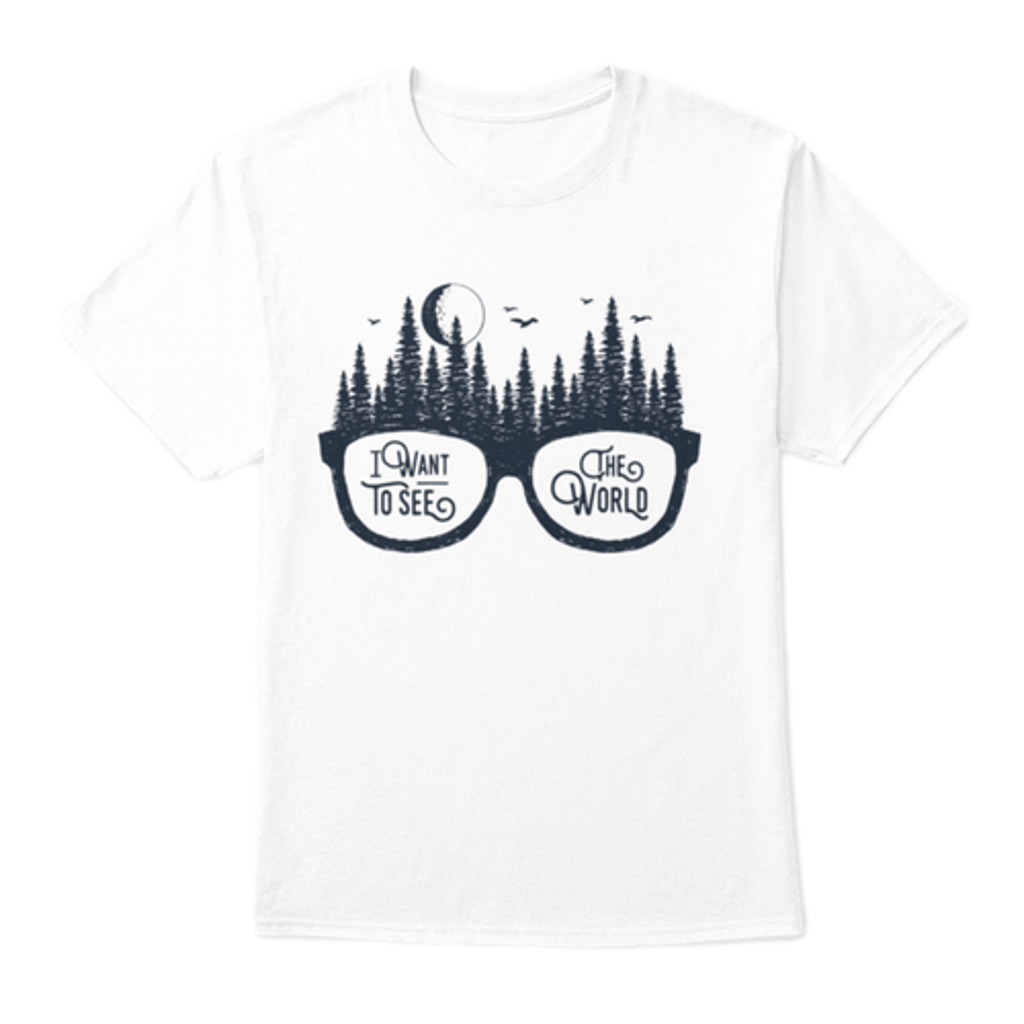 Travel Badge With Glasses And Fir Trees T-Shirt