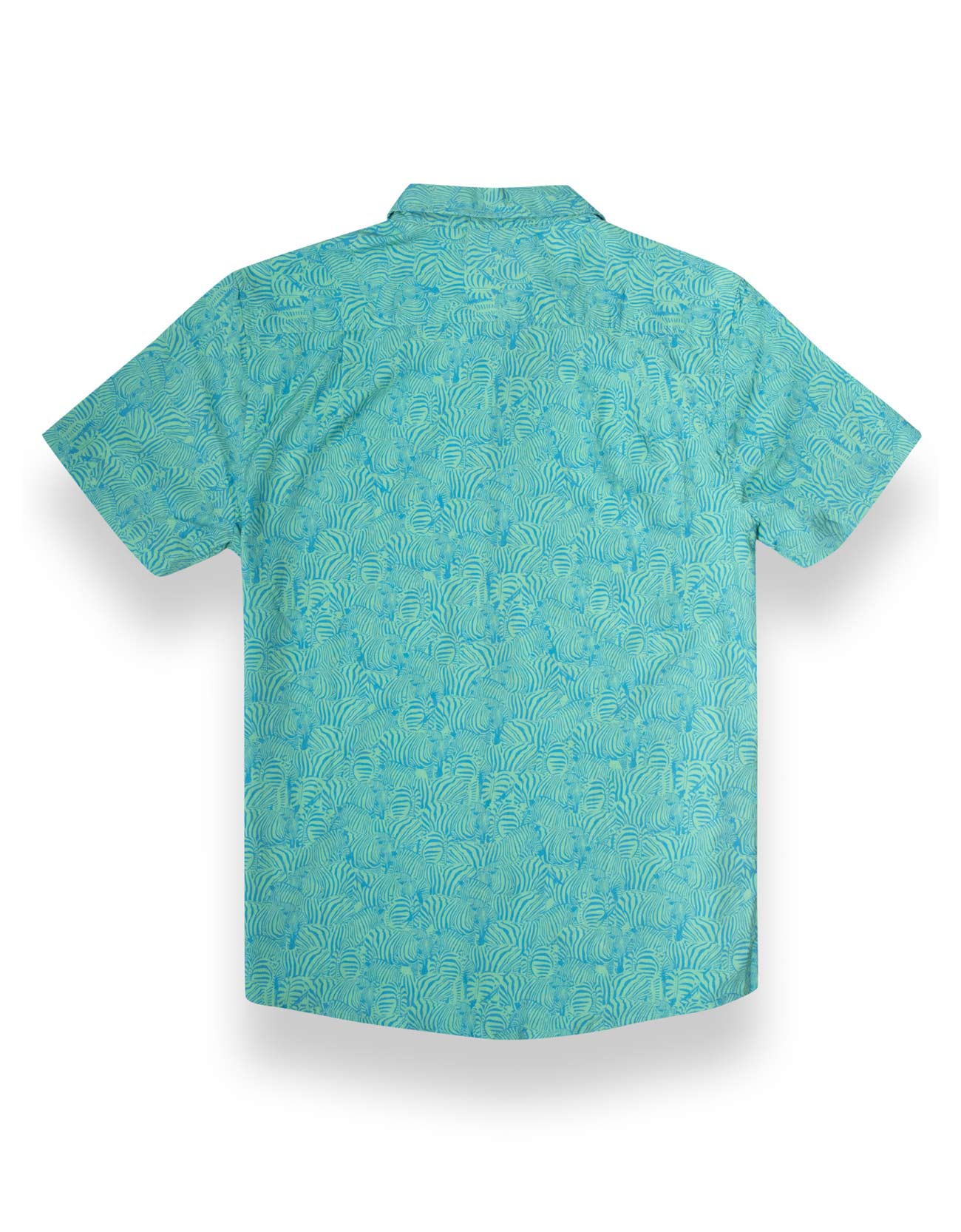 Too Many Lines Turquoise Zebra Button Up