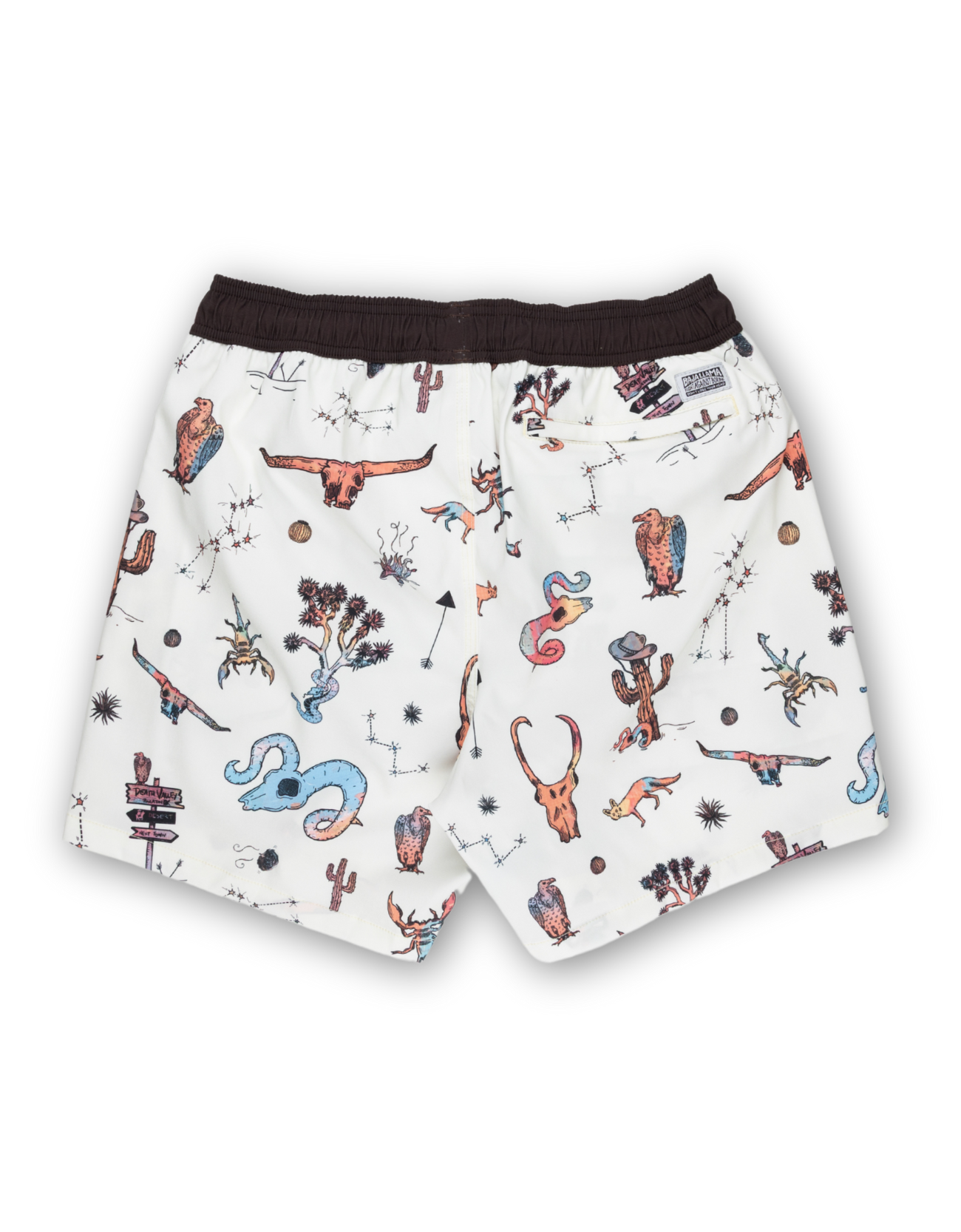 Shorts with a colorful pattern on a white background