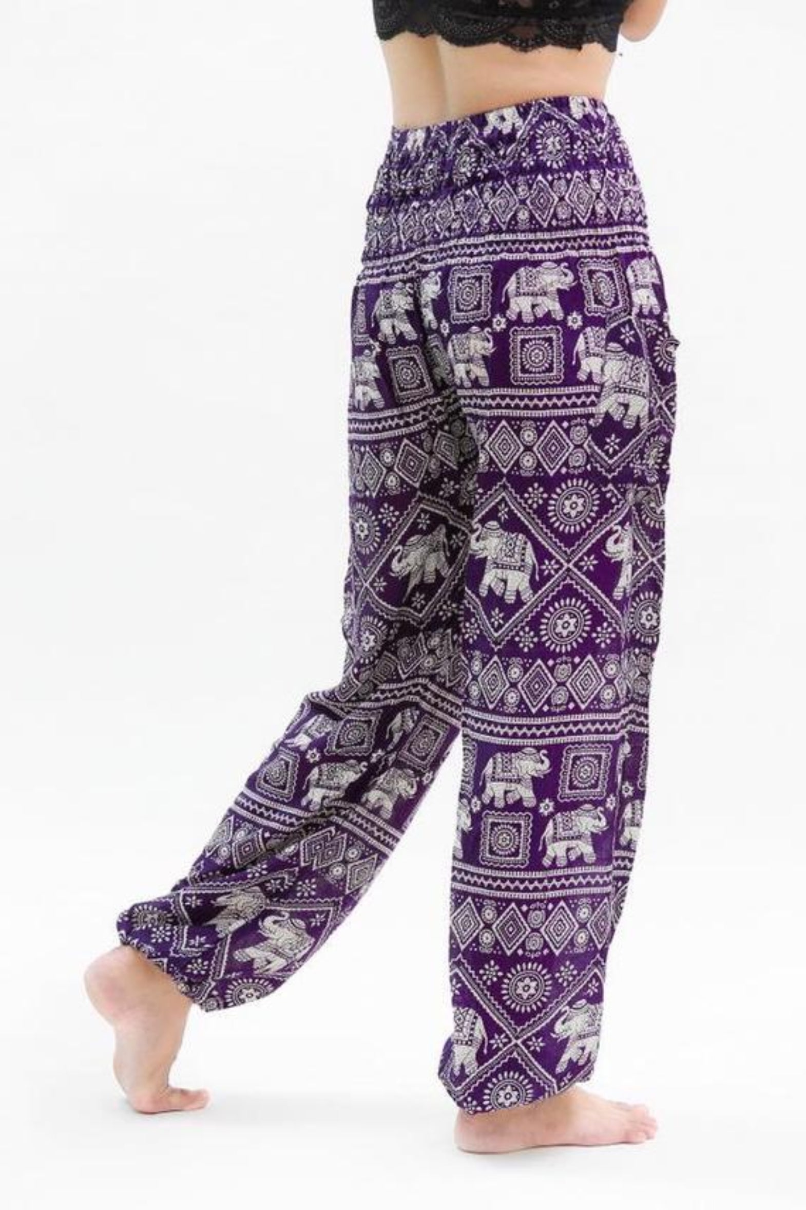 Purple Elephant Harem Pants