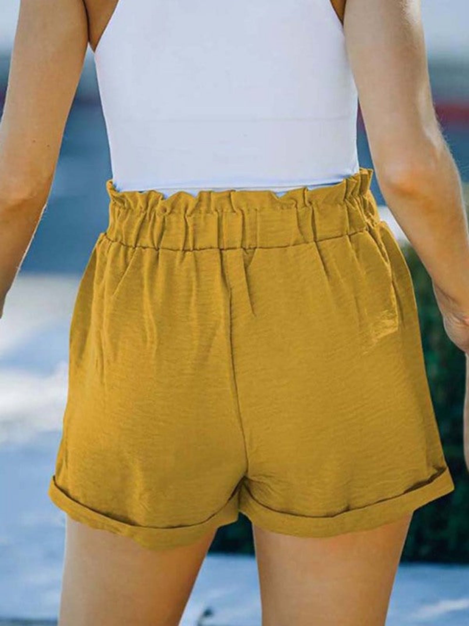 yellow shorts