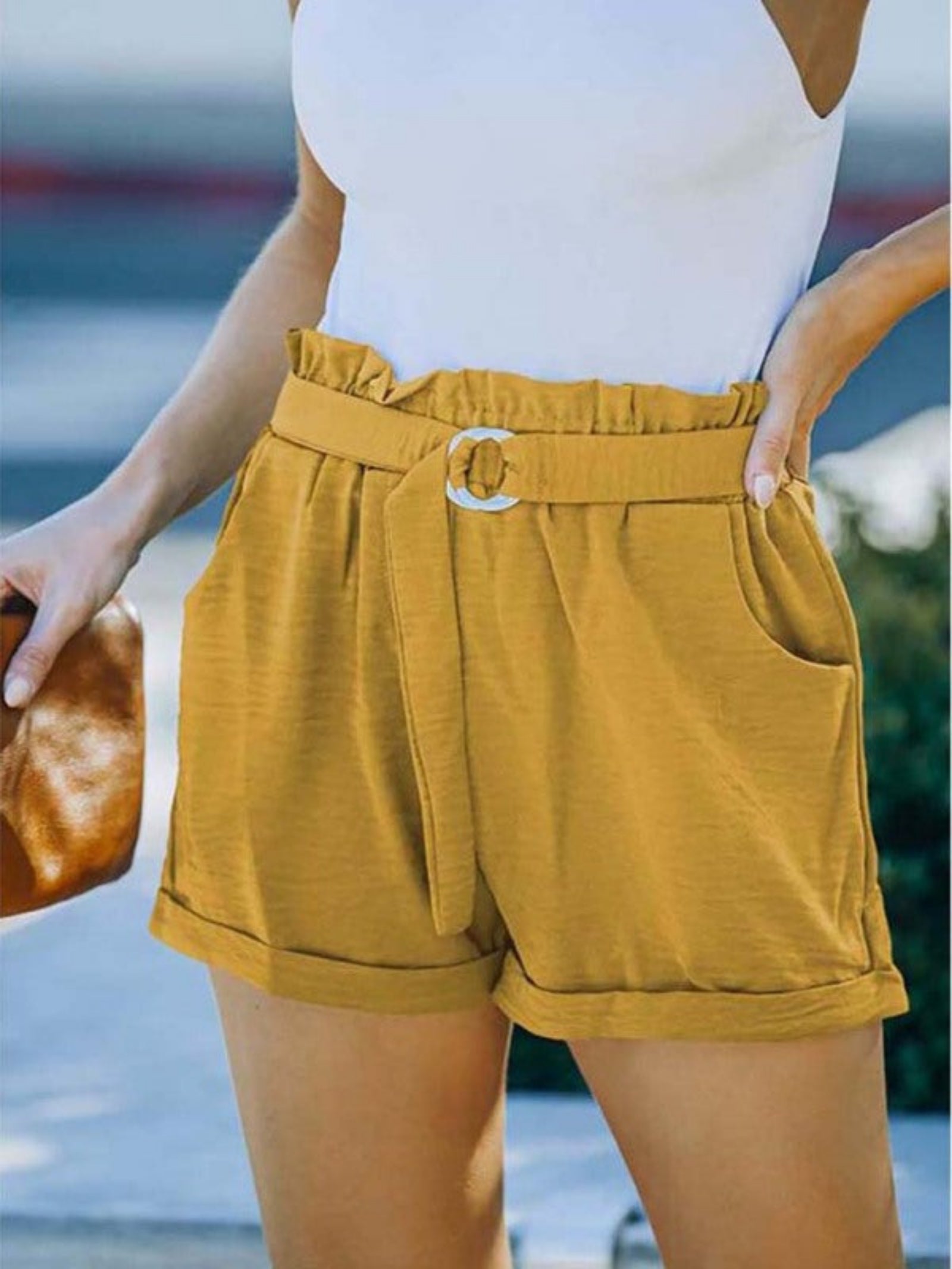 yellow shorts