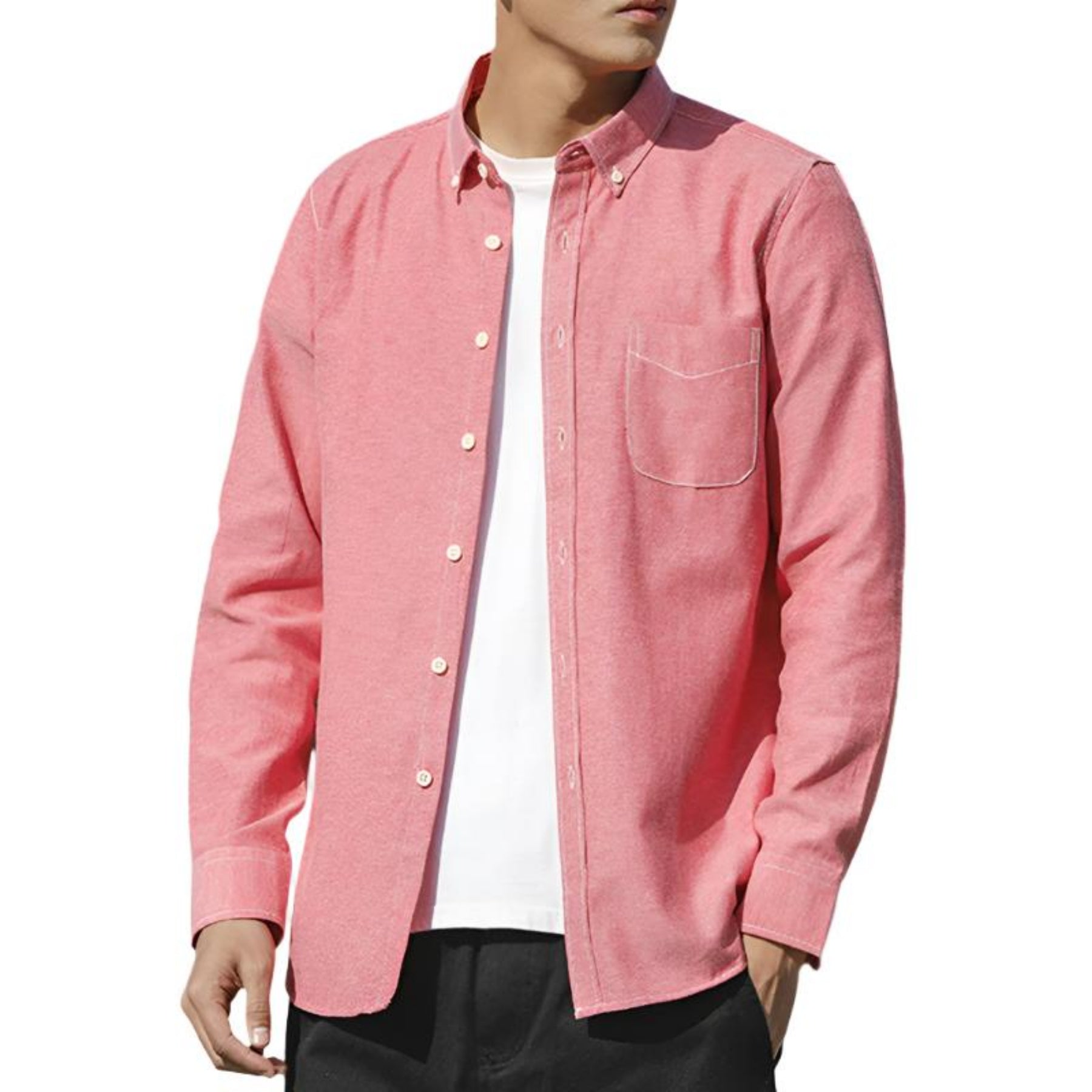 pink long sleeve shirt