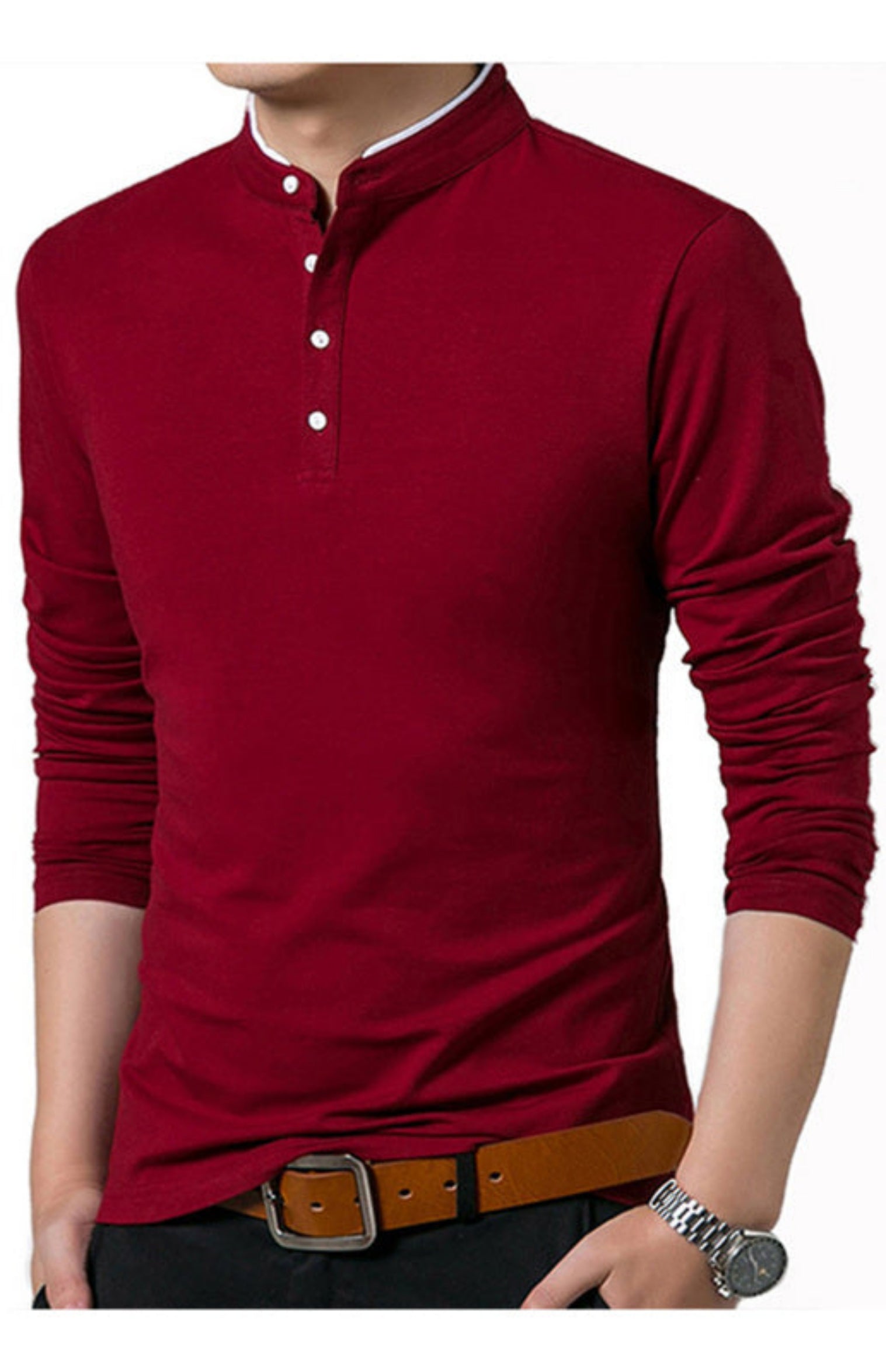 red long sleeve shirt