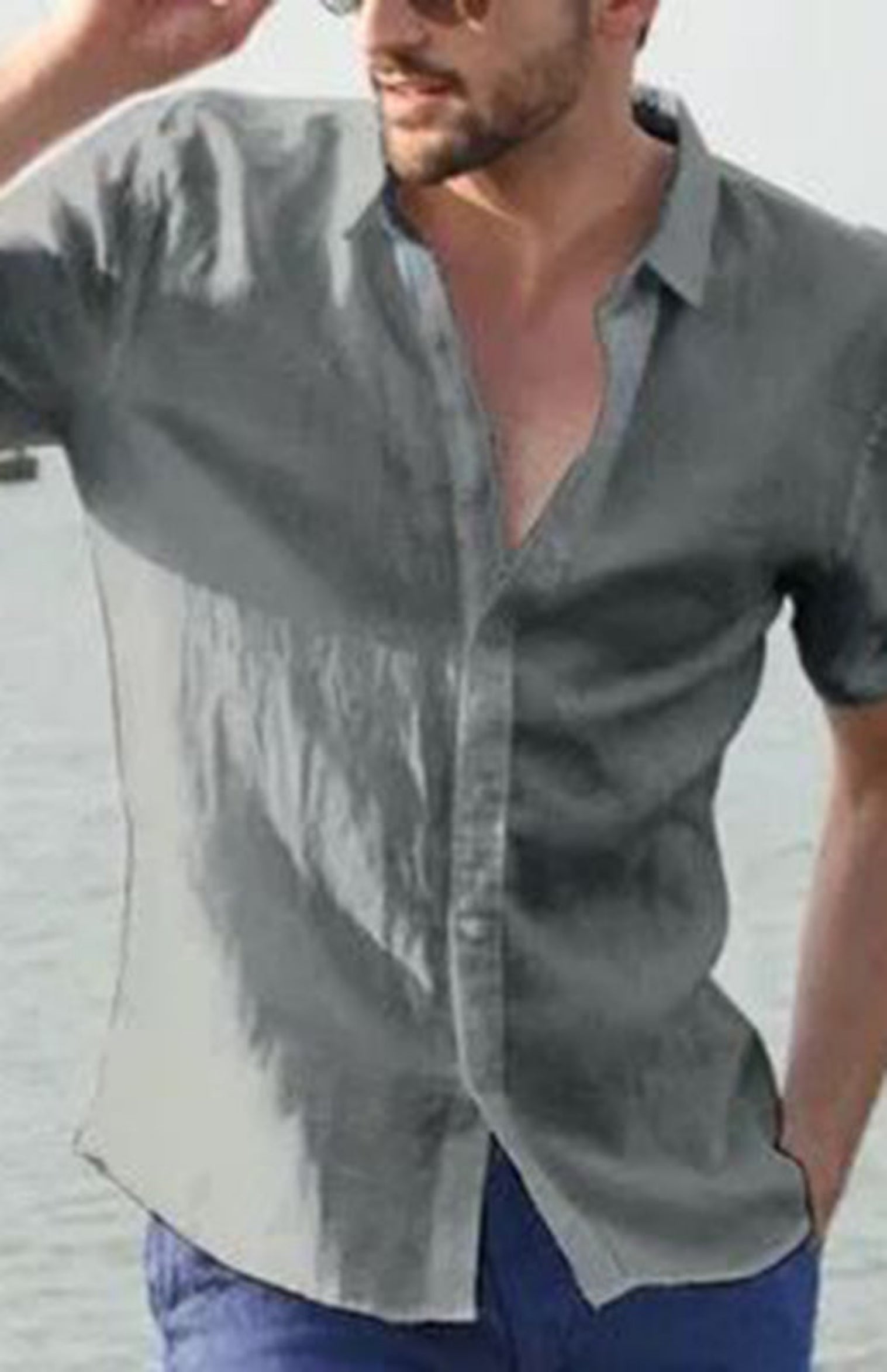 gray shirt